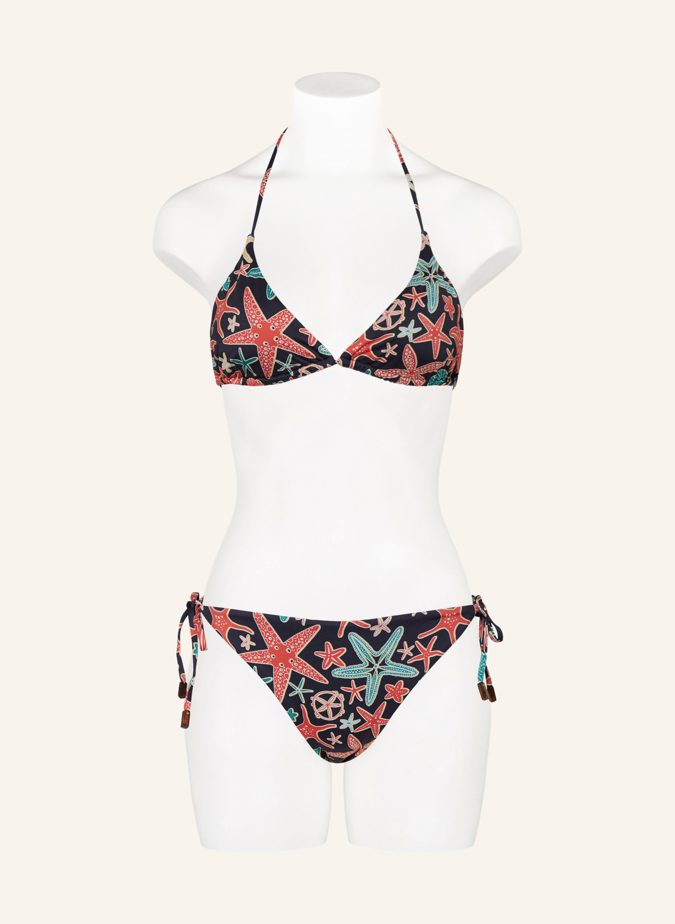 VILEBREQUIN Triangel-Bikini-Top HOLISTARFISH FLEUR, Farbe: DUNKELBLAU/ ROT/ PETROL (Bild 2)