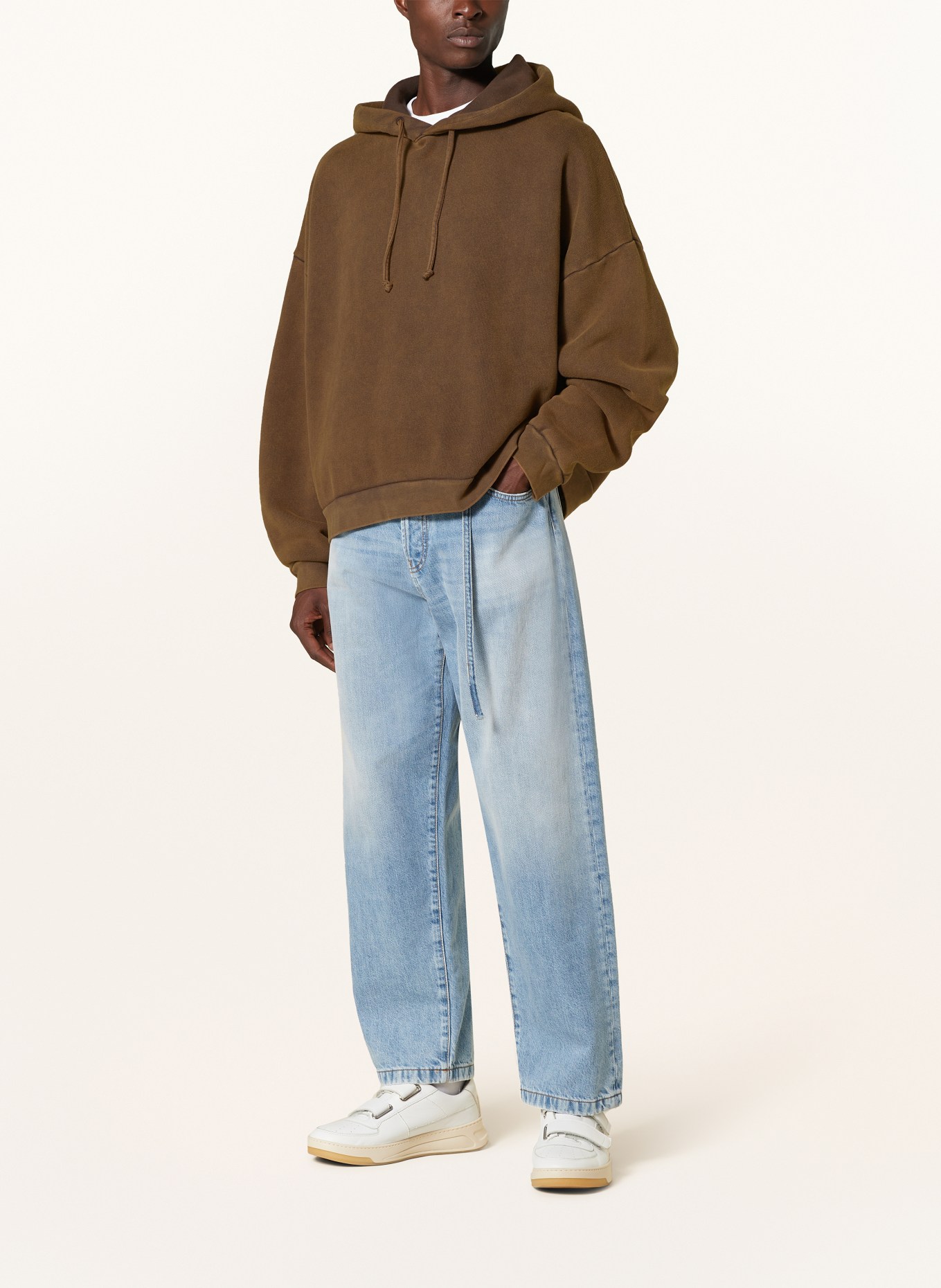 Acne Studios Oversized mikina s kapucí: HNĚDÁ