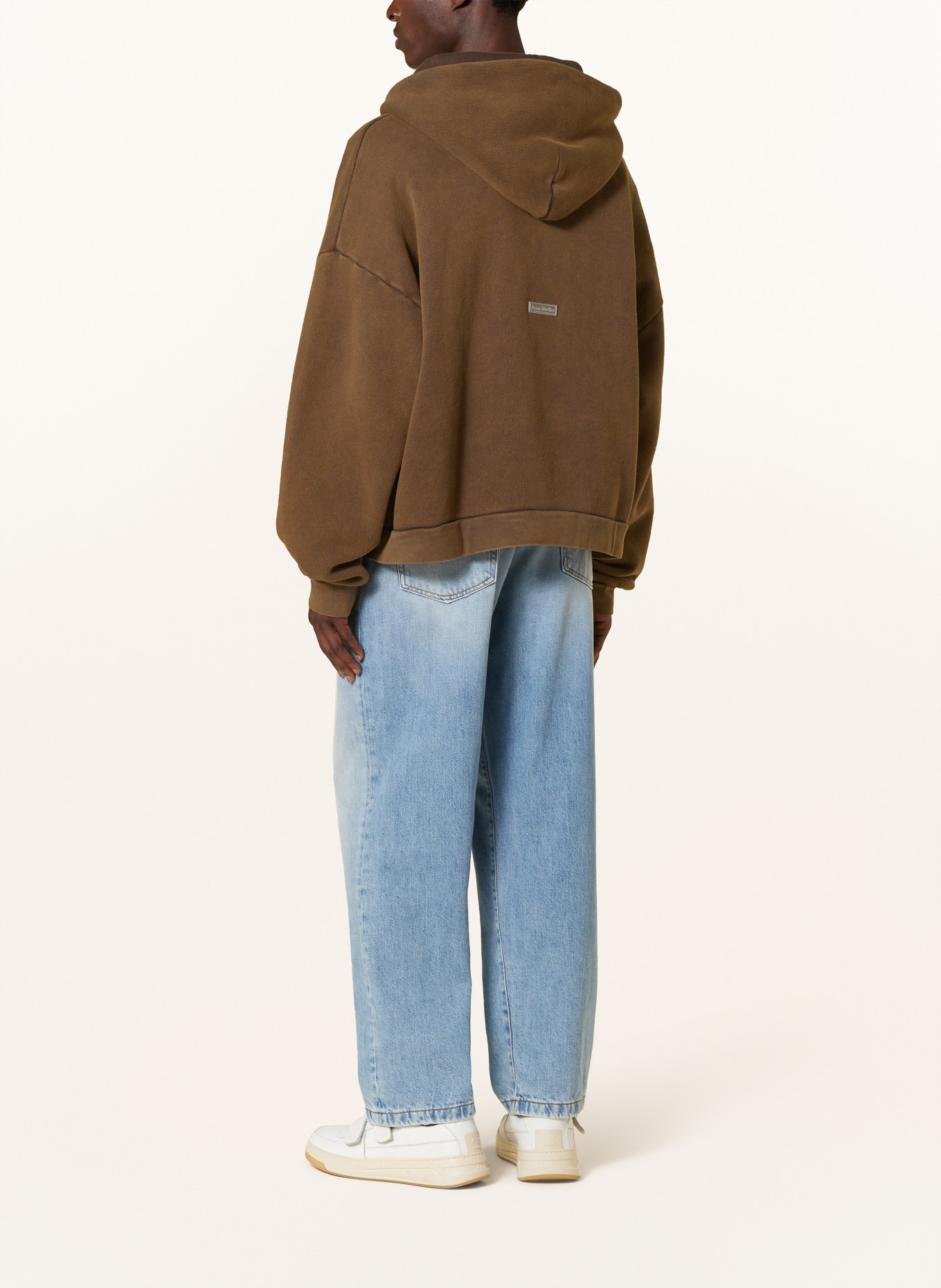 Acne Studios Oversized mikina s kapucí: HNĚDÁ
