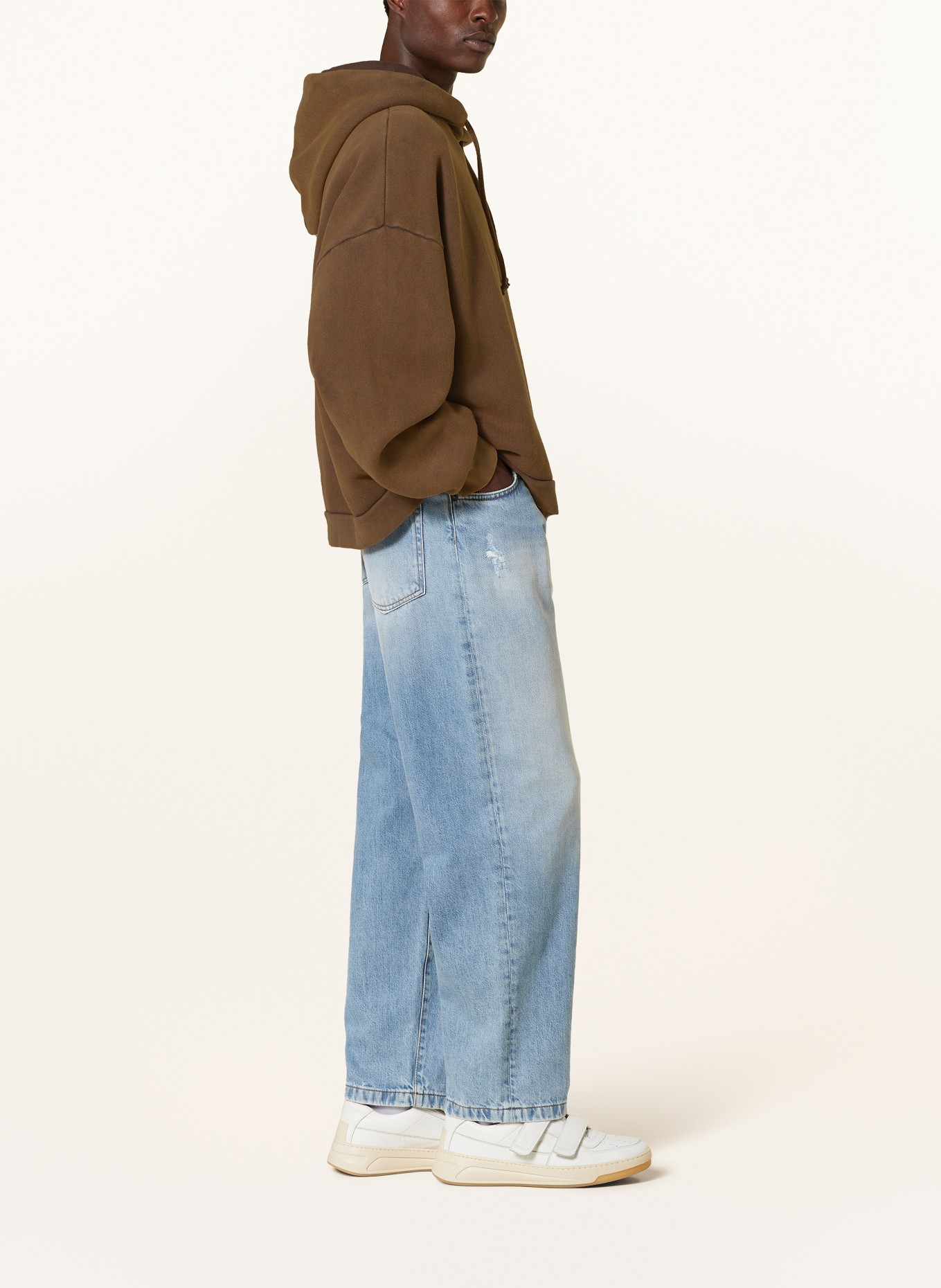 Acne Studios Oversized mikina s kapucí: HNĚDÁ