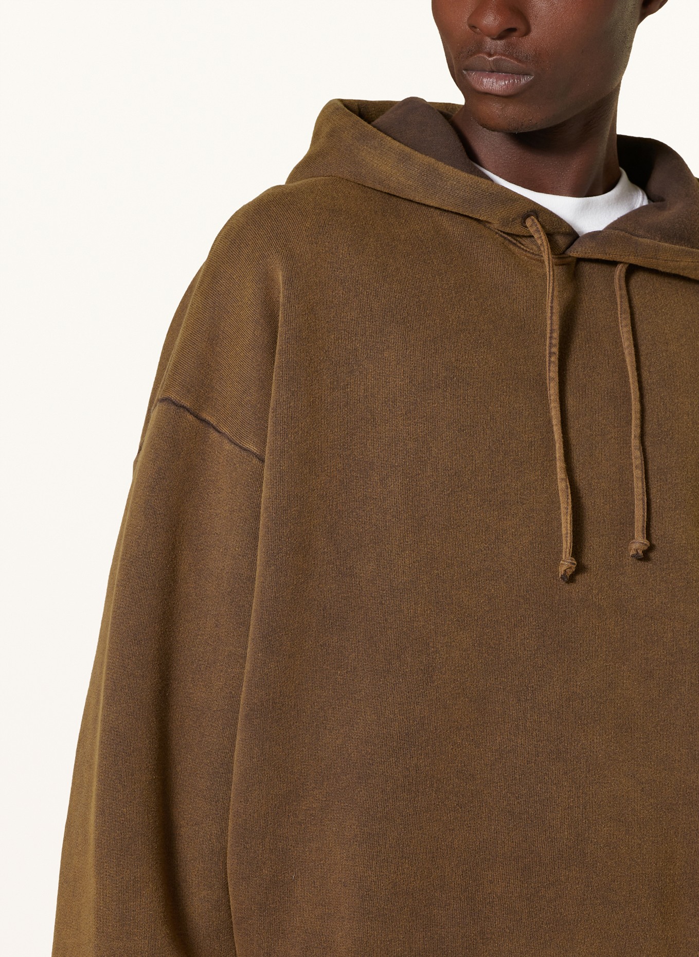 Acne Studios Oversized mikina s kapucí: HNĚDÁ