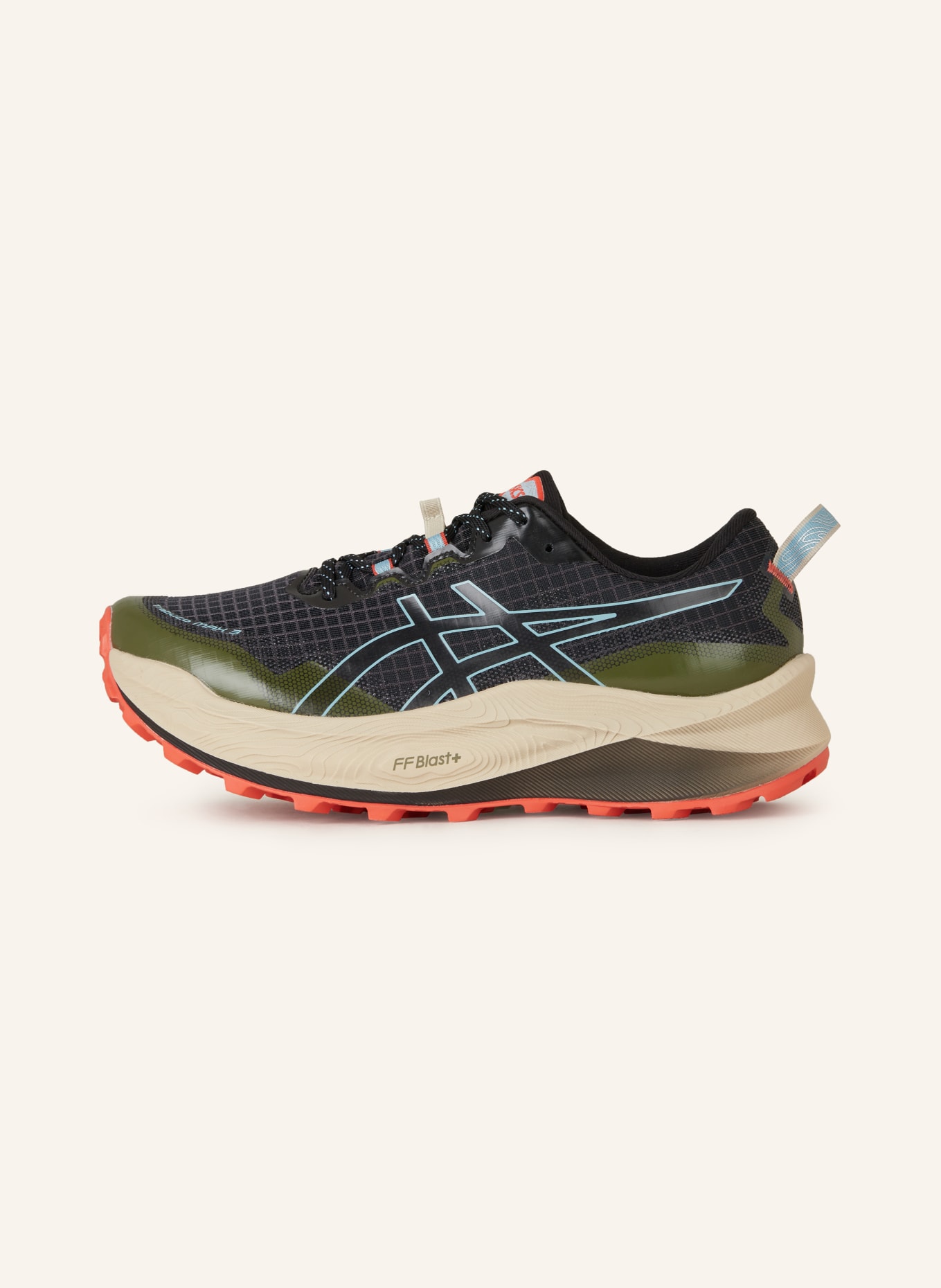 ASICS Trail running shoes TRABUCO MAX 3, Color: OLIVE/ BLACK/ LIGHT BLUE (Image 4)