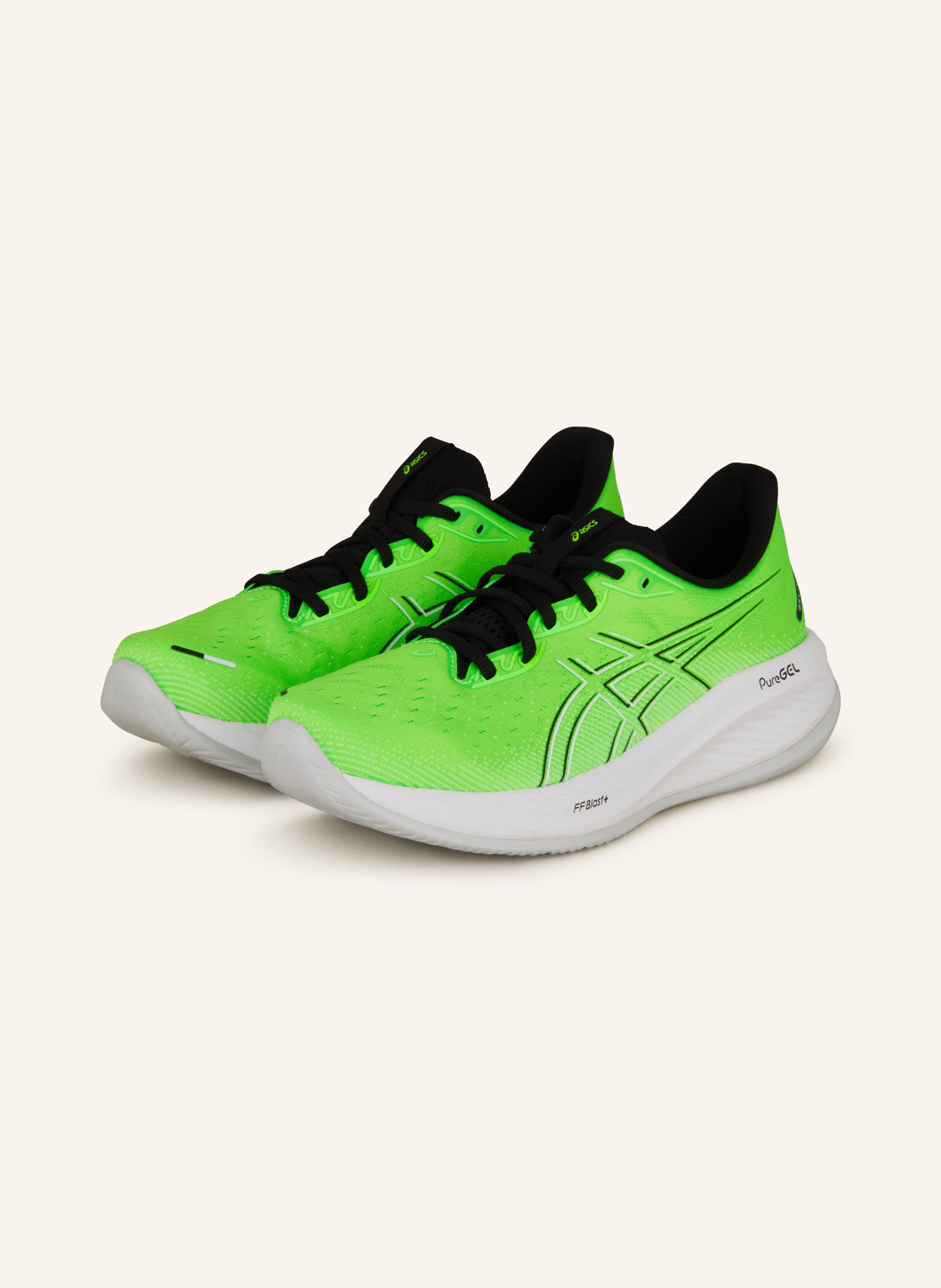 ASICS Running shoes GEL-CUMULUS 26, Color: NEON GREEN/ BLACK/ WHITE (Image 1)