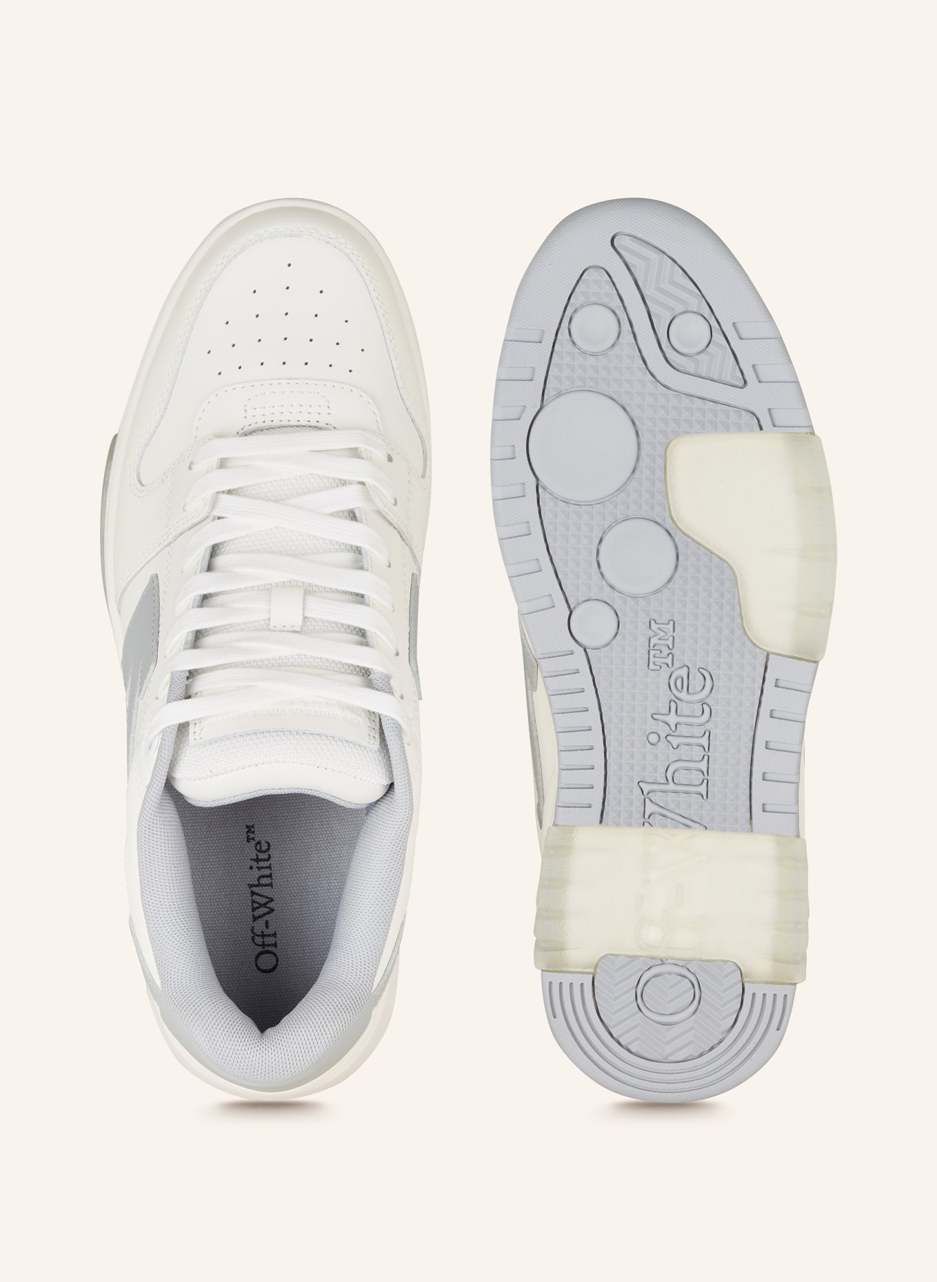 Off White Sneaker OUT OF OFFICE in weiss grau