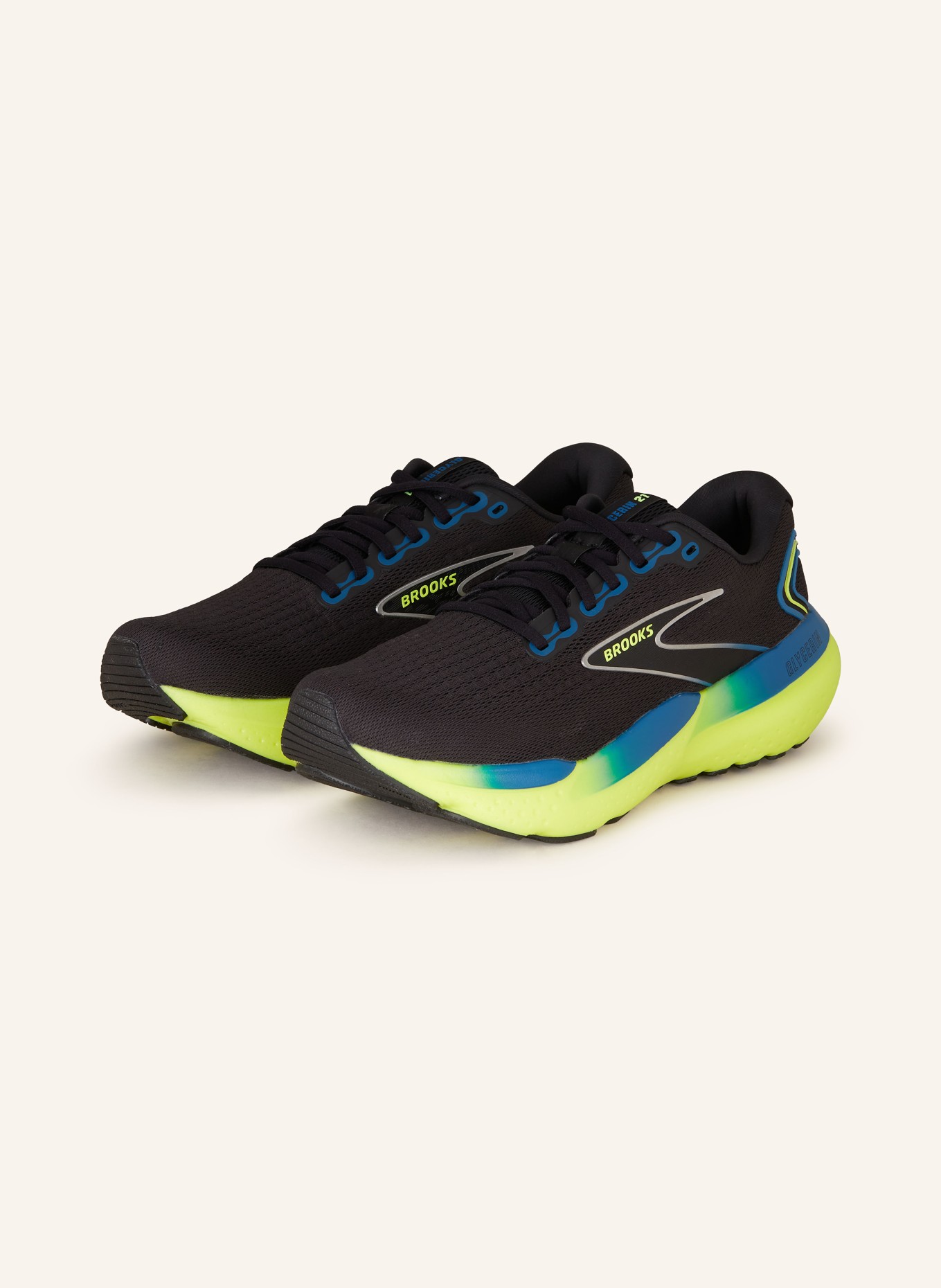 BROOKS Running shoes CLYCERIN 21, Color: BLACK/ BLUE/ NEON YELLOW (Image 1)