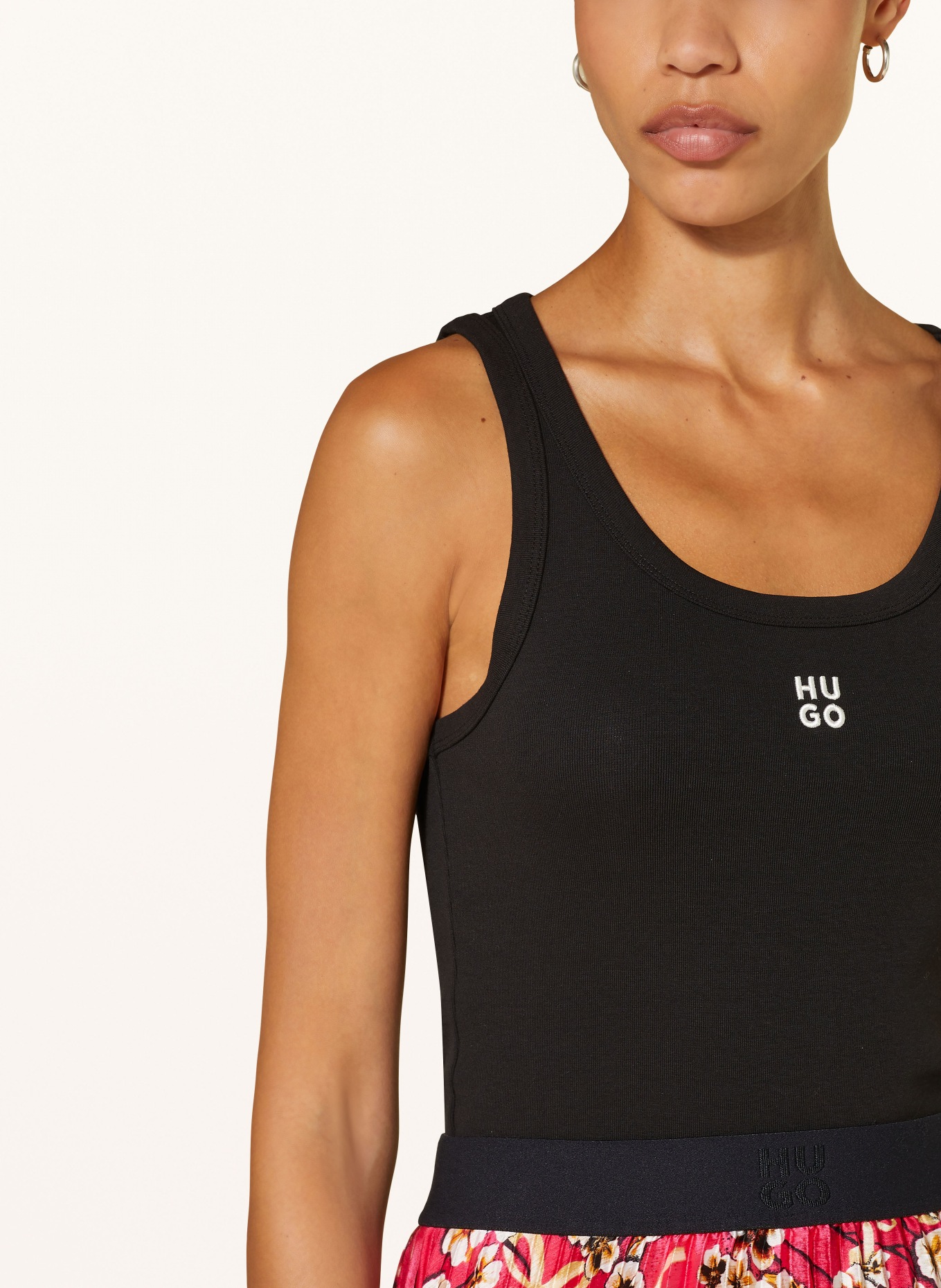 HUGO Tank top DATAMIA, Color: BLACK (Image 4)