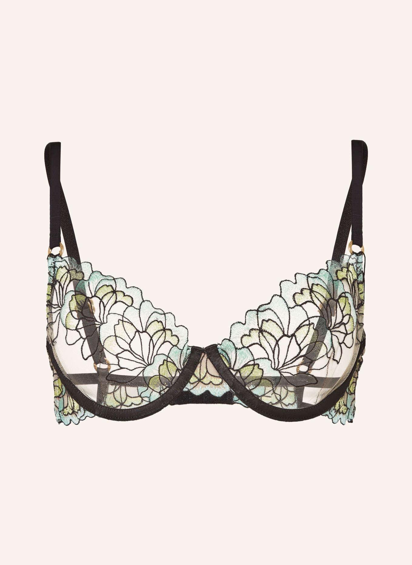BLUEBELLA Underwire bra SERENA: BLACK/ MINT