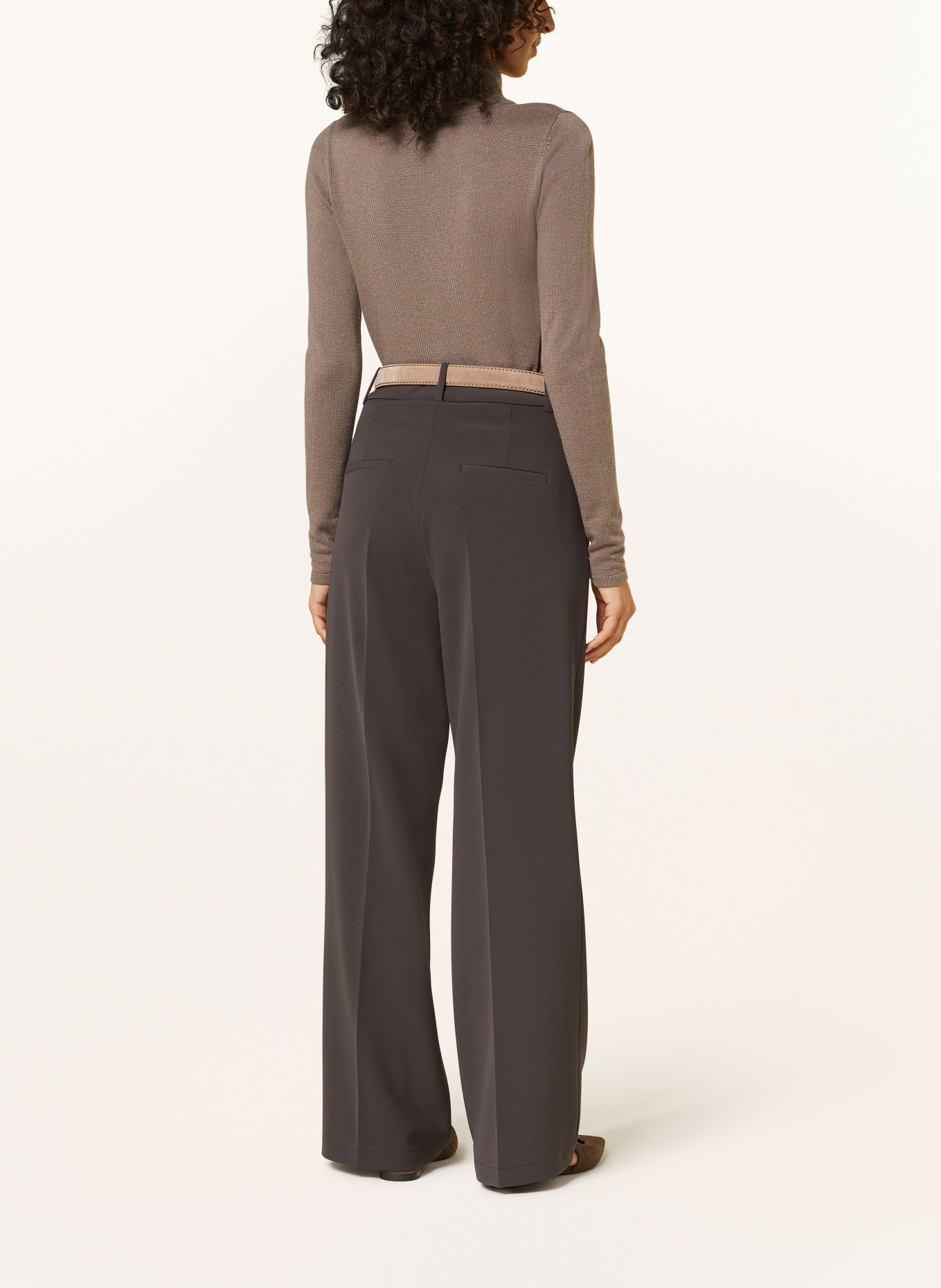 CAMBIO Wide leg trousers AMELIE, Color: DARK BROWN (Image 3)