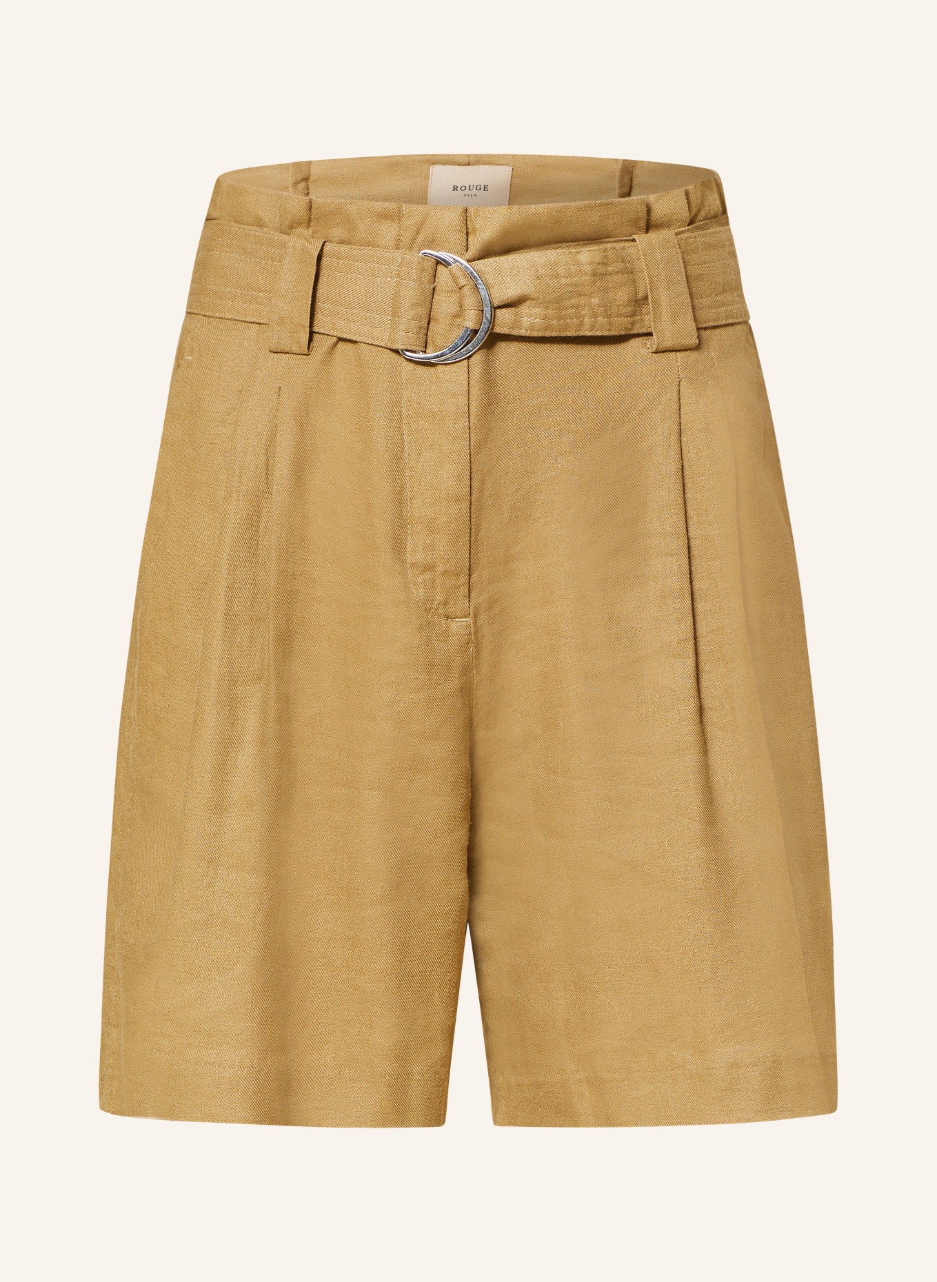 ROUGE VILA Paperbag shorts made of linen, Color: LIGHT BROWN (Image 1)