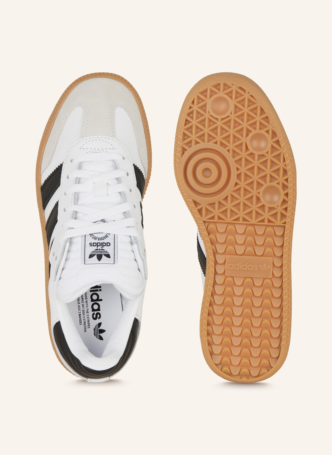 adidas Originals Sneakers SAMBA XLG, Color: WHITE/ BLACK/ CAMEL (Image 5)