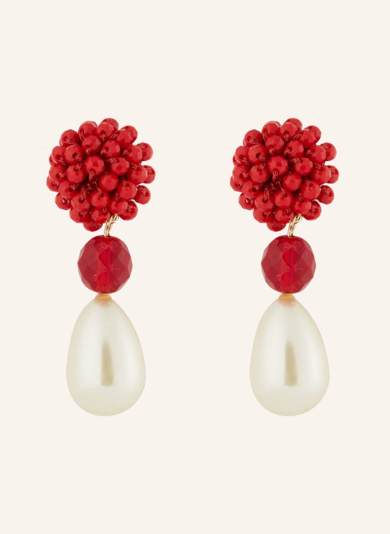 Seenberg Dangle earrings: RED / WHITE