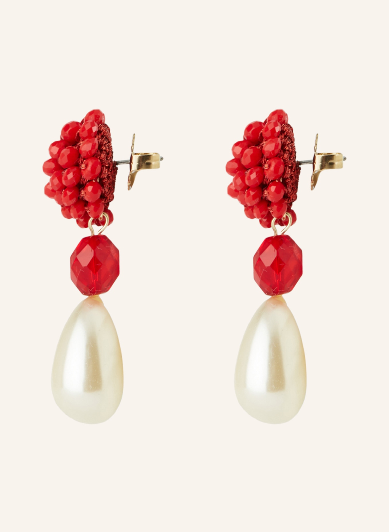 Seenberg Dangle earrings: RED / WHITE