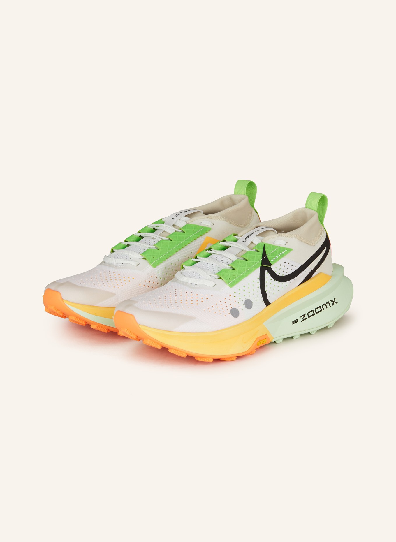 Nike Trail running shoes ZEGAMA TRAIL 2, Color: WHITE/ NEON ORANGE/ NEON GREEN (Image 1)