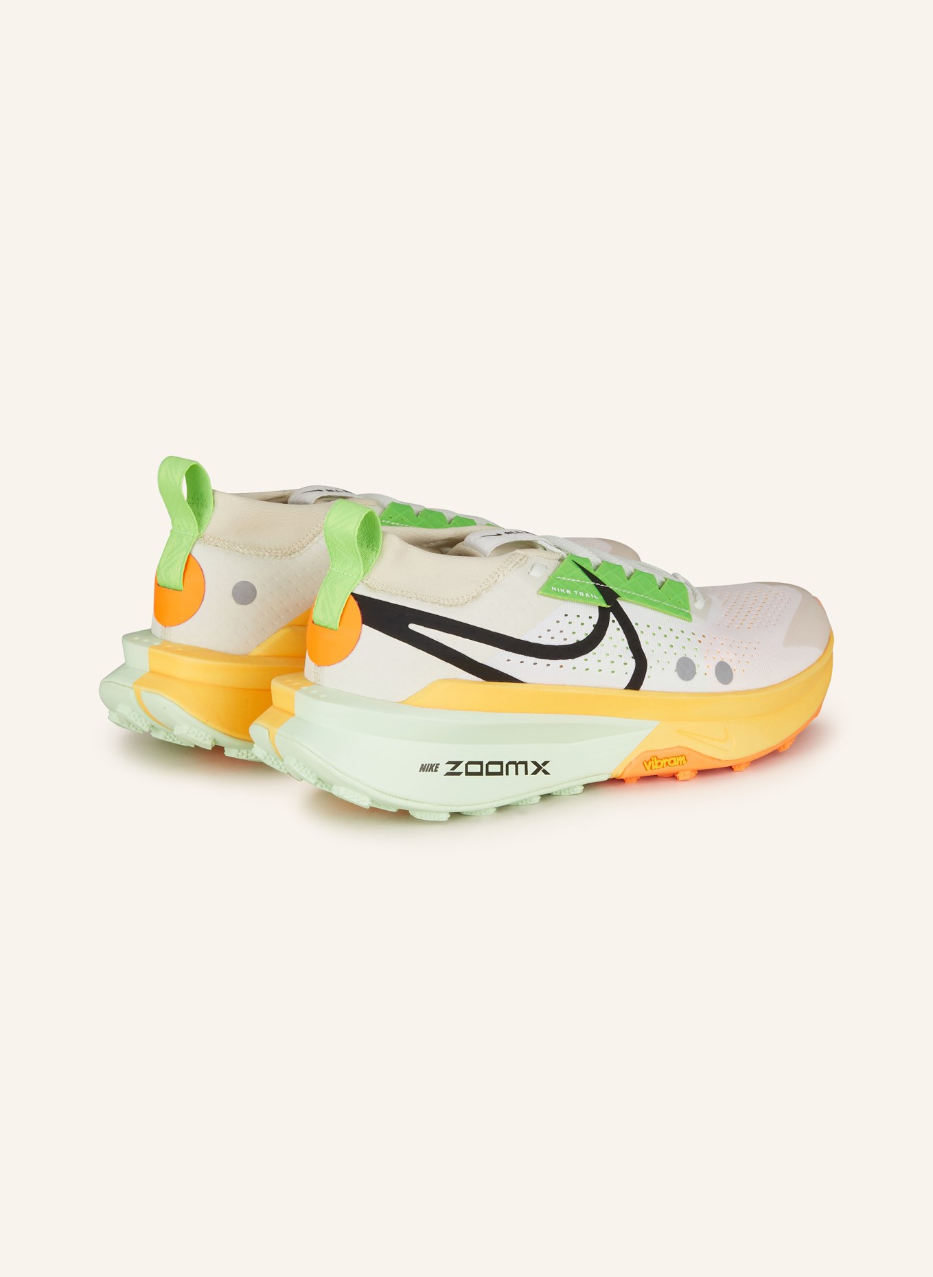 Nike Trail running shoes ZEGAMA TRAIL 2, Color: WHITE/ NEON ORANGE/ NEON GREEN (Image 2)