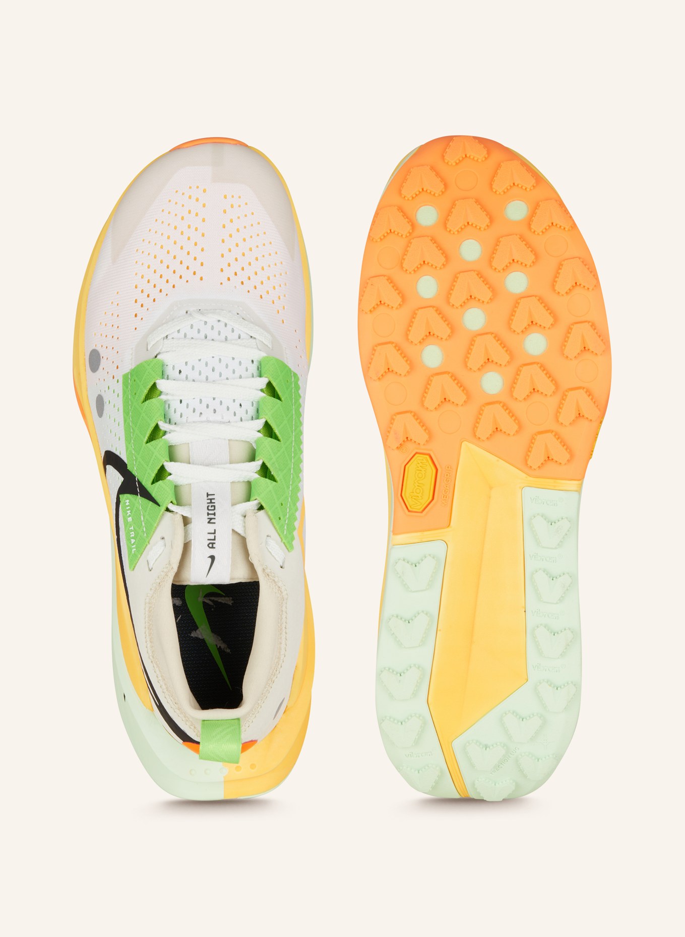 Nike Trail running shoes ZEGAMA TRAIL 2, Color: WHITE/ NEON ORANGE/ NEON GREEN (Image 5)