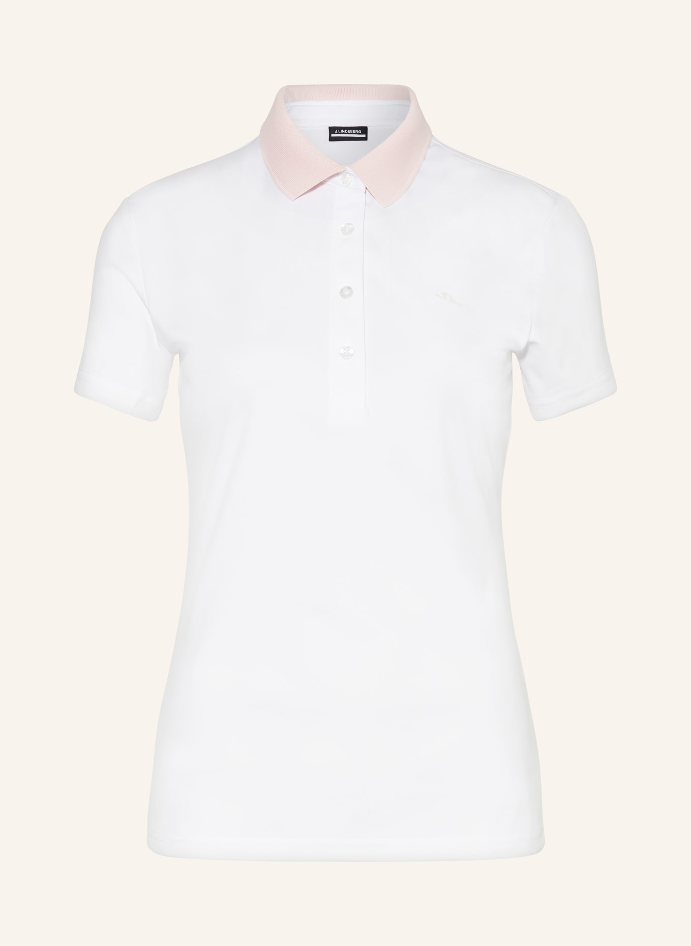 J.LINDEBERG Performance polo shirt, Color: WHITE/ LIGHT PINK (Image 1)