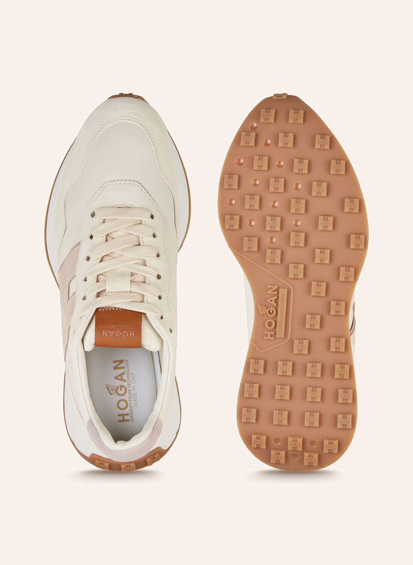 HOGAN Sneakers H641 in white/ beige