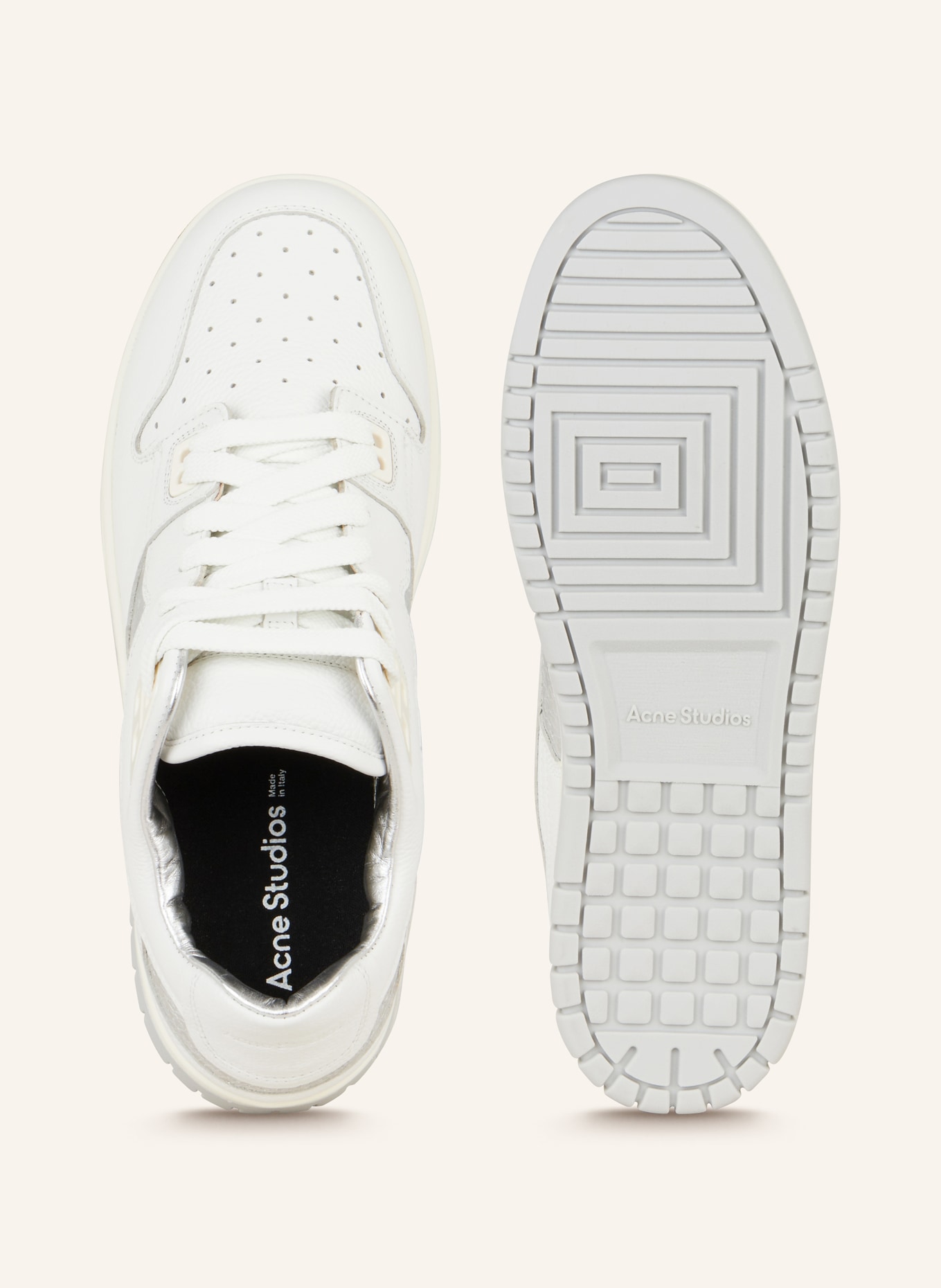 Acne Studios Sneaker: WEISS / SILBER