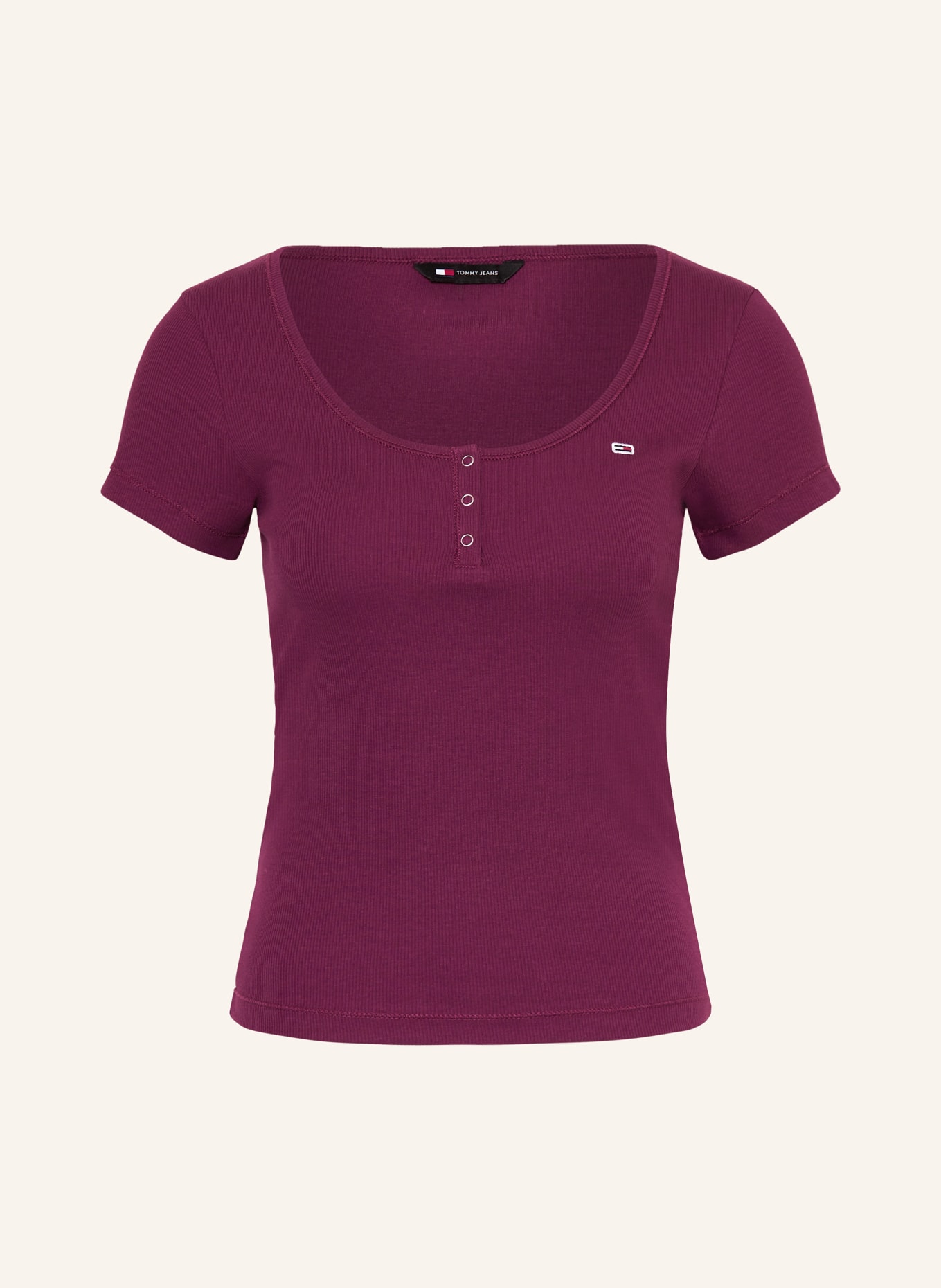 TOMMY JEANS Henley shirt, Color: DARK RED (Image 1)