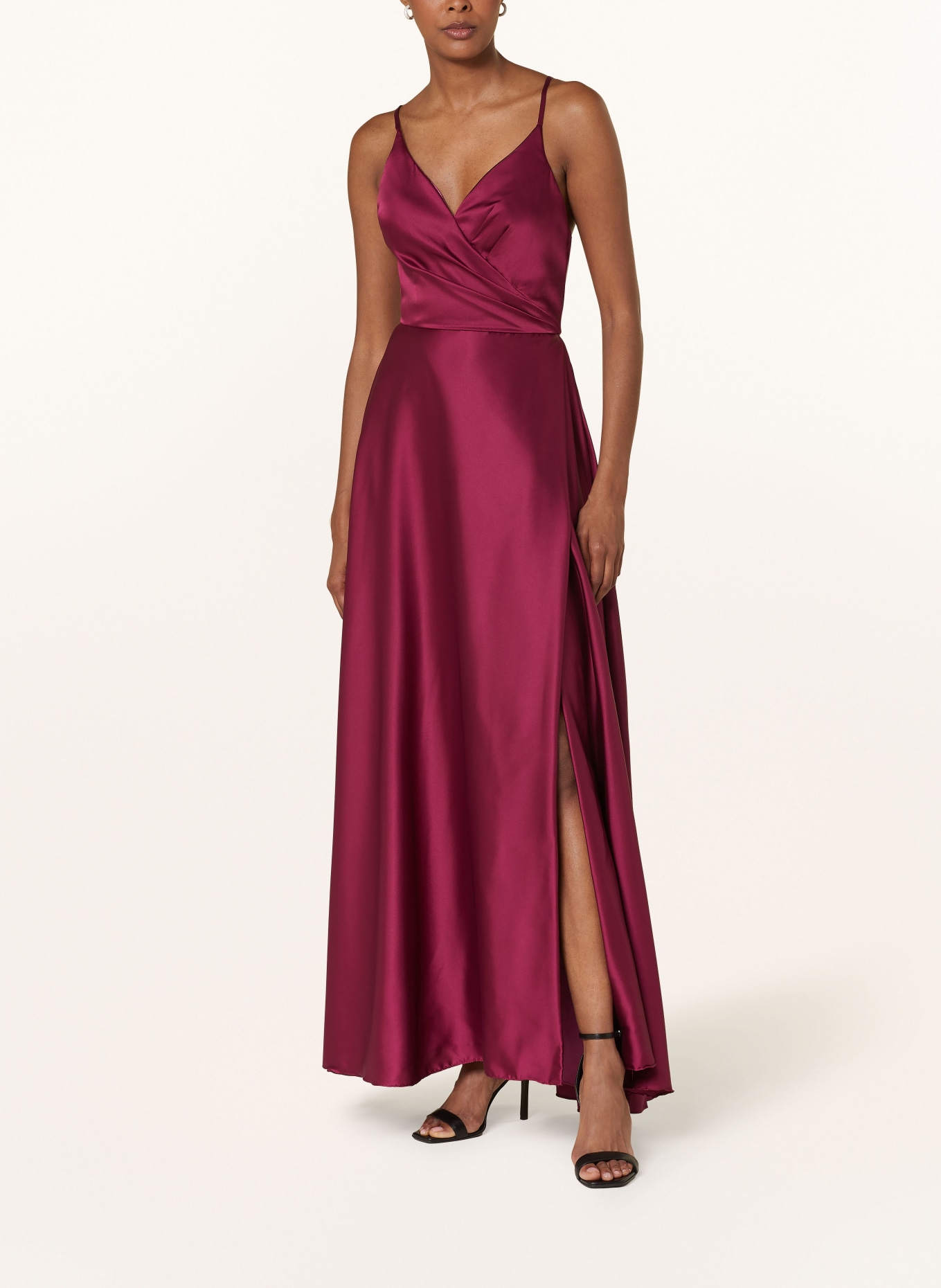 Hey Kyla Abendkleid aus Satin, Farbe: DUNKELROT (Bild 2)