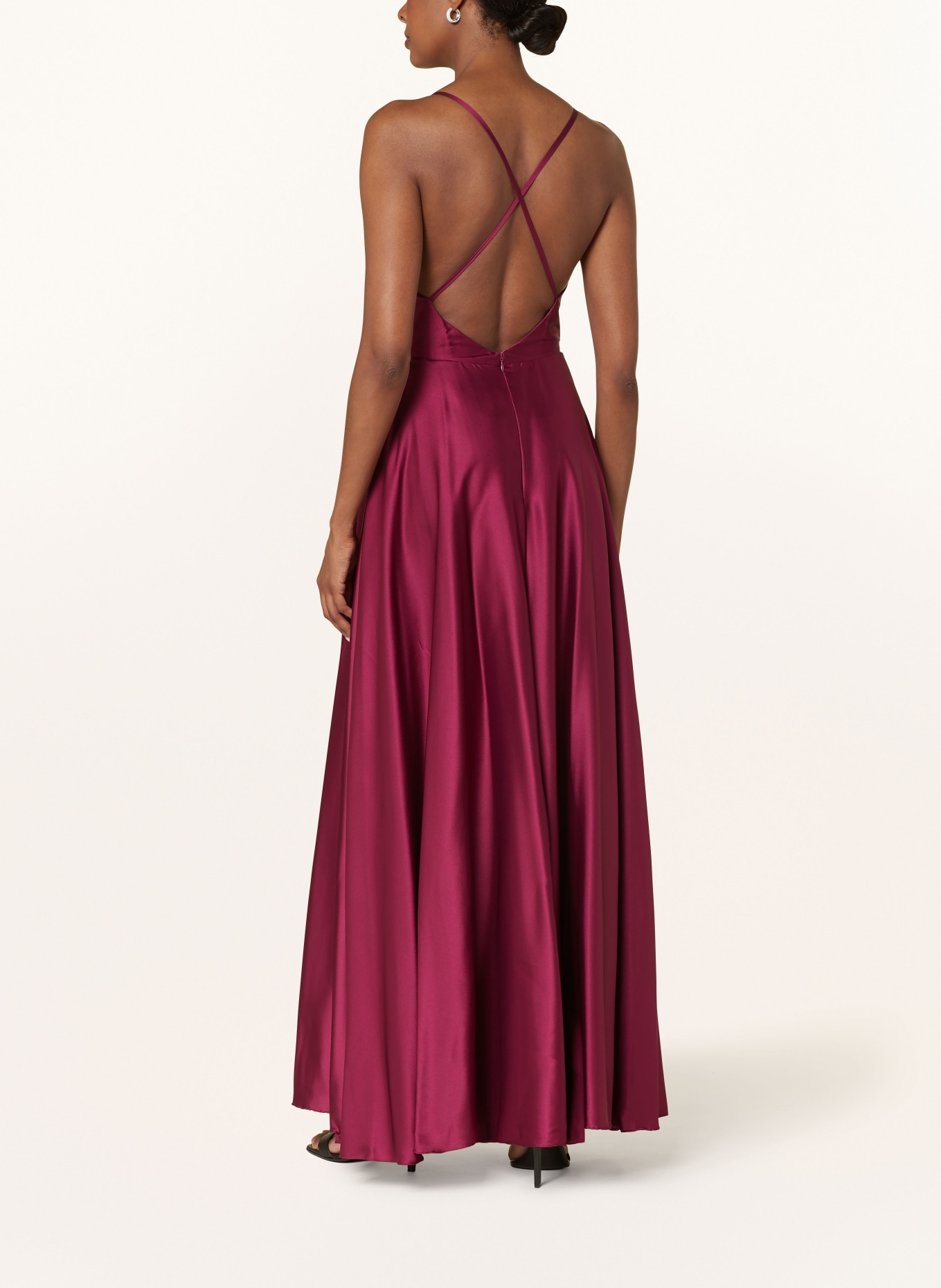 Hey Kyla Abendkleid aus Satin, Farbe: DUNKELROT (Bild 3)