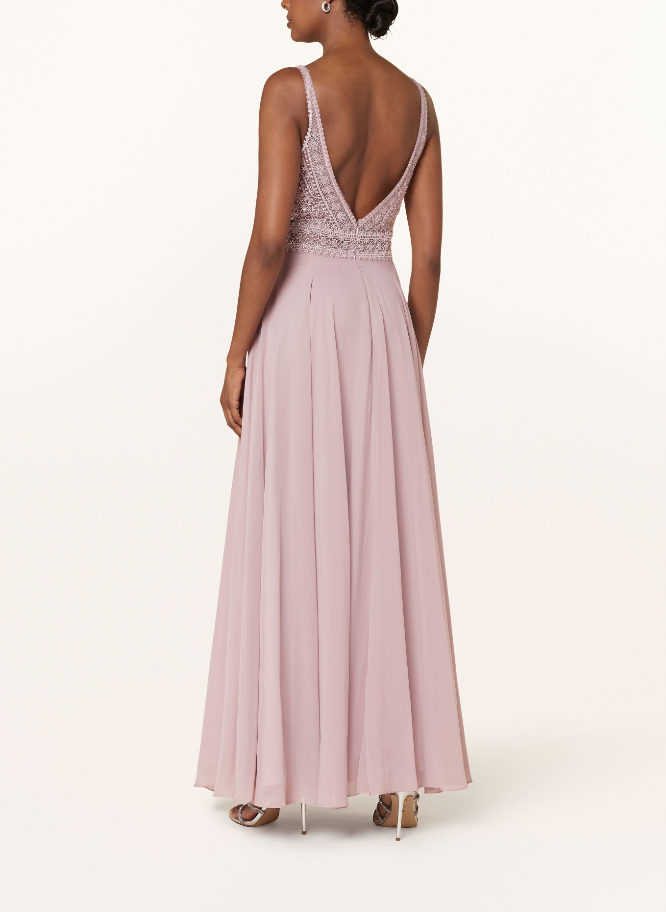 Hey Kyla Abendkleid mit Spitze und Schmucksteinen: ROSÉ