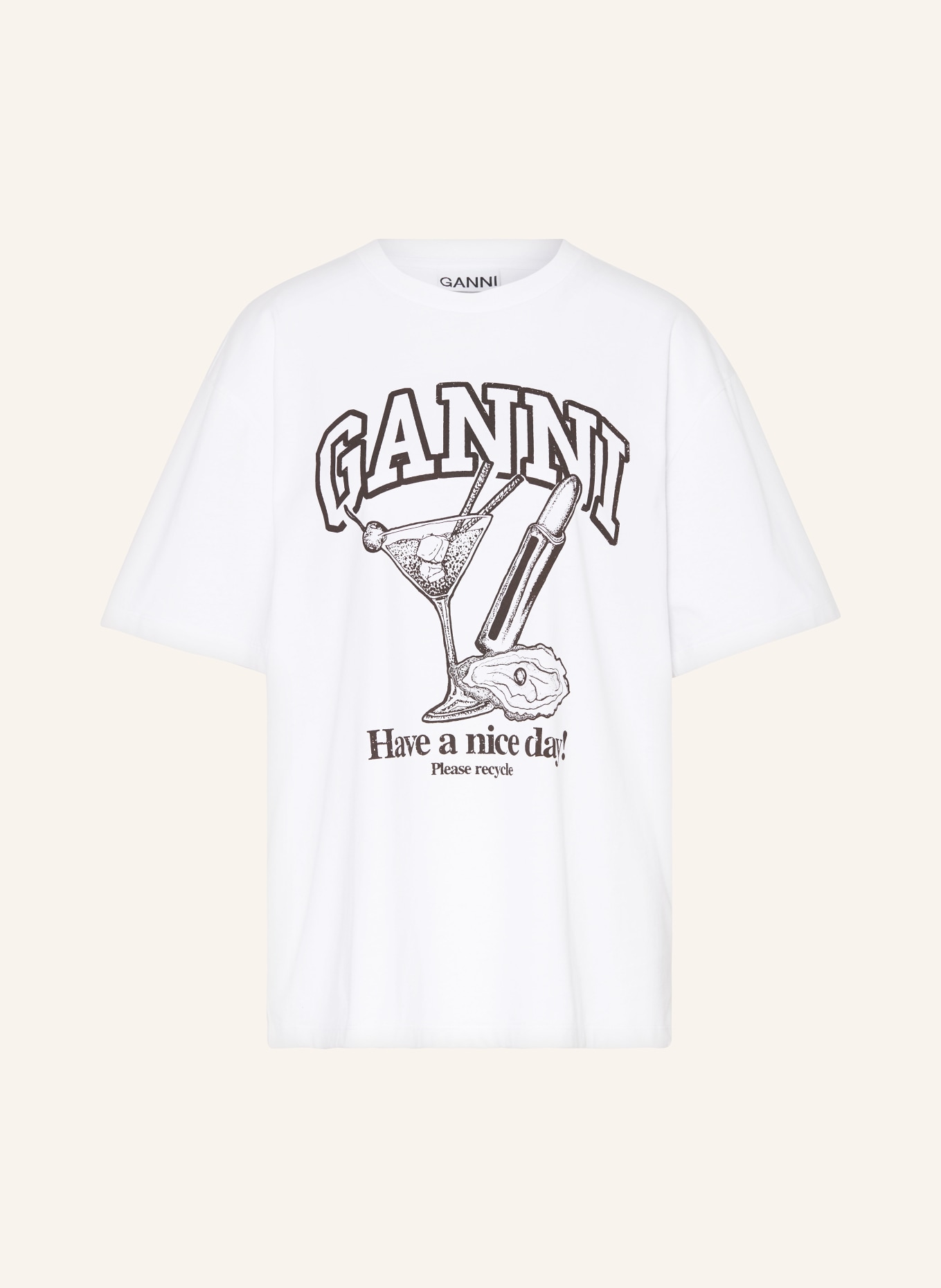 GANNI T-Shirt FUTURE HEAVY, Farbe: WEISS (Bild 1)