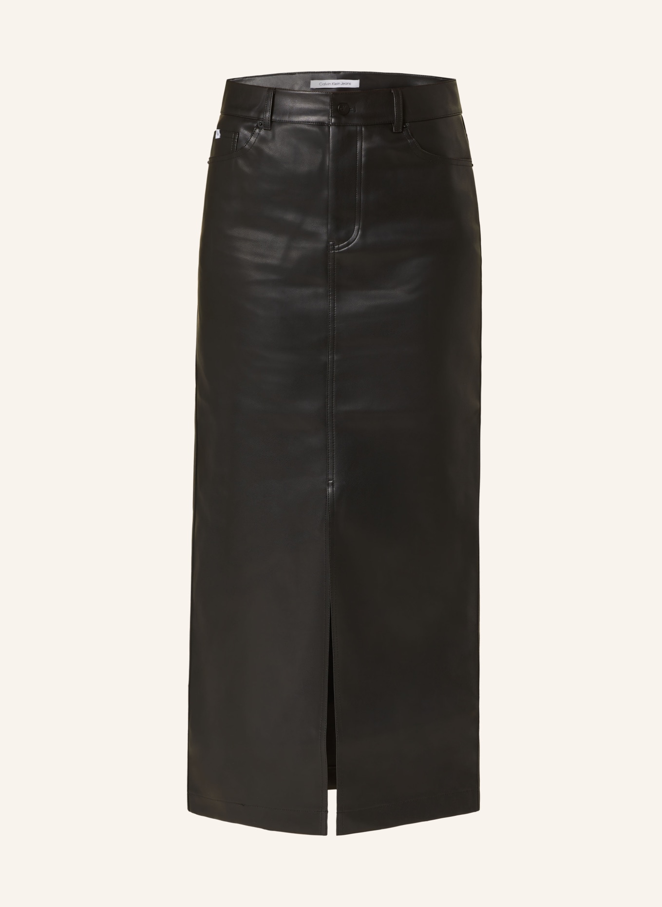Calvin Klein Jeans Skirt in leather look: BLACK