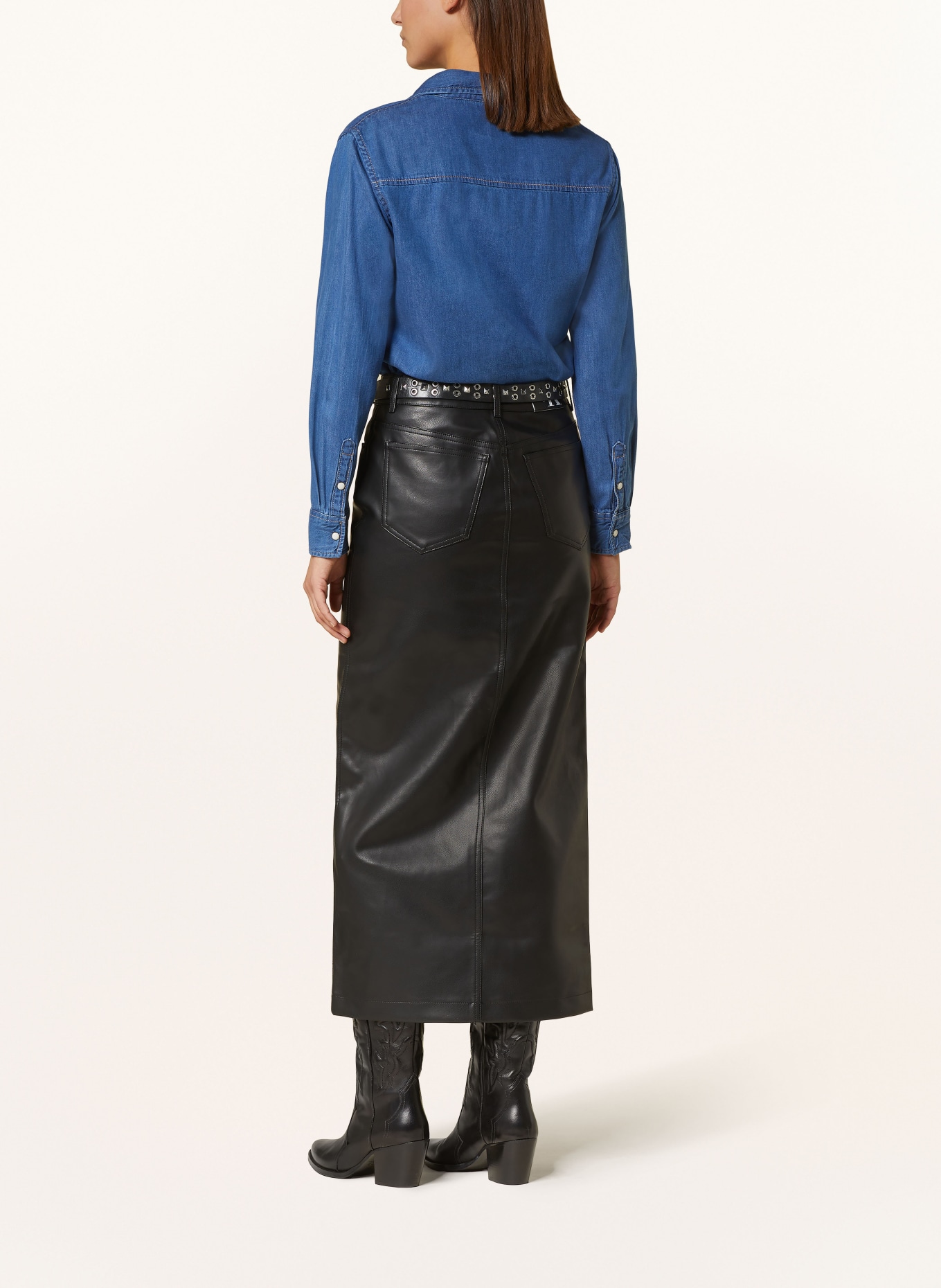 Calvin Klein Jeans Skirt in leather look: BLACK