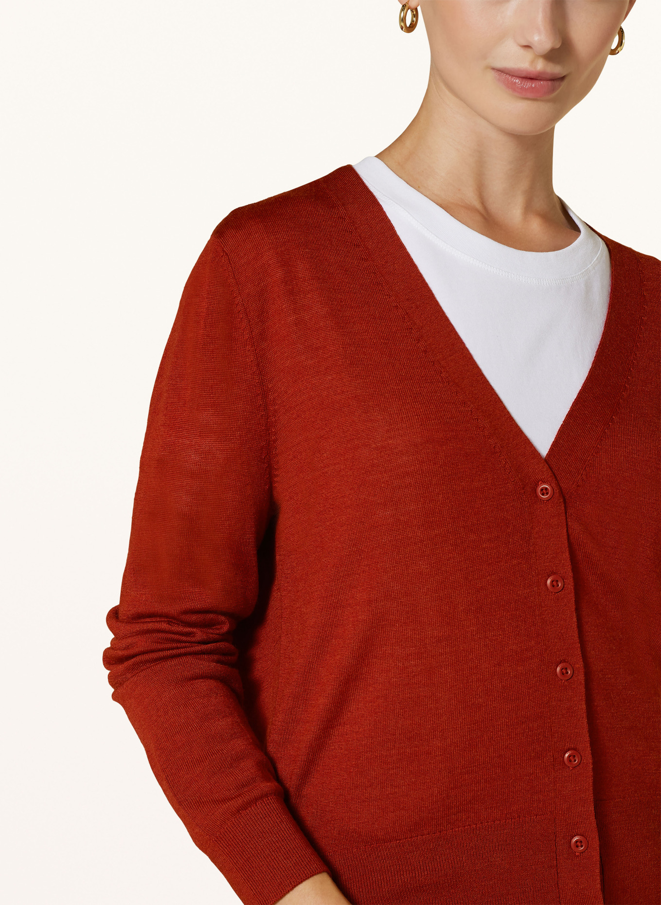 TOMMY HILFIGER Cardigan: DARK RED