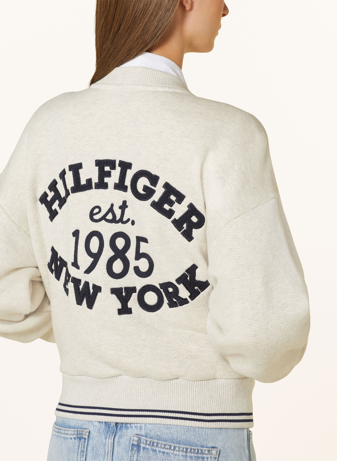 TOMMY HILFIGER Sweatjacke: CREME