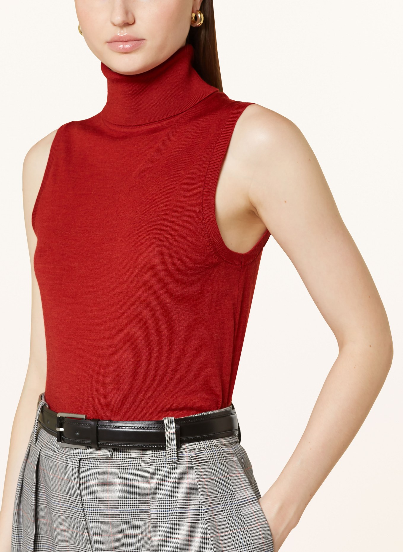 TOMMY HILFIGER Rollkragentop: DUNKELROT