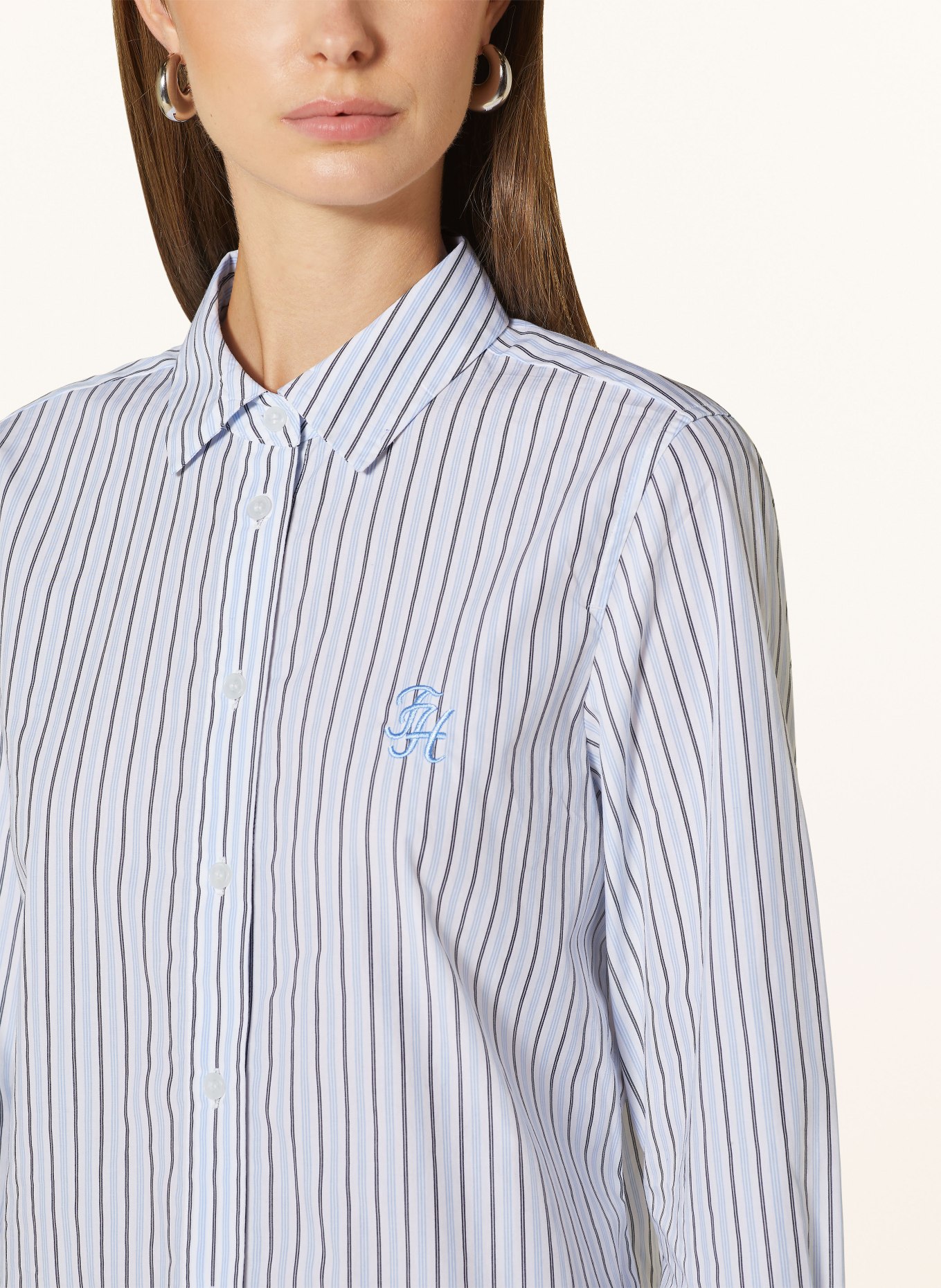 TOMMY HILFIGER Shirt blouse, Color: WHITE/ LIGHT BLUE/ GRAY (Image 4)