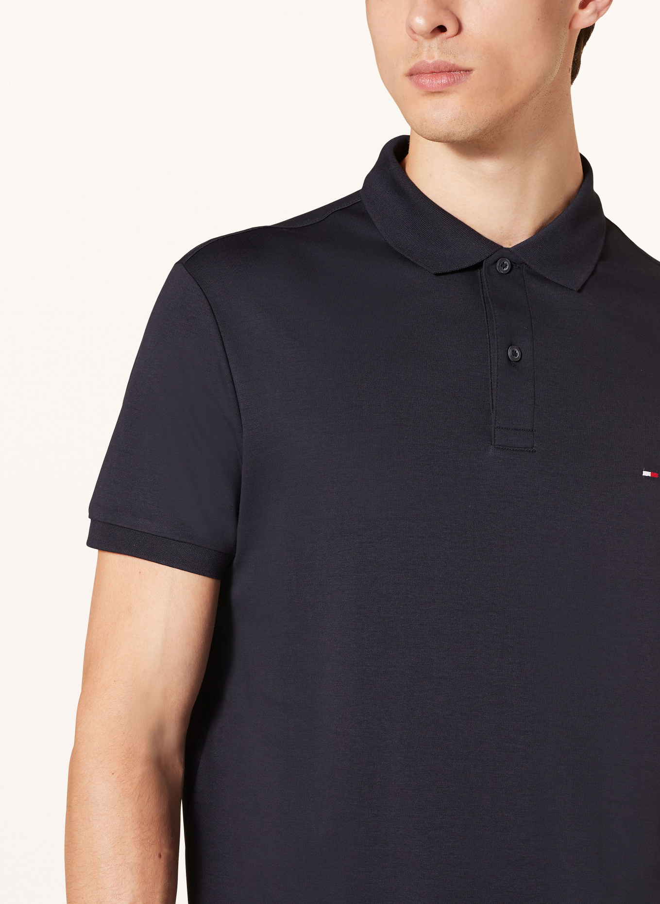 TOMMY HILFIGER Jersey-Poloshirt Regular Fit: DUNKELBLAU