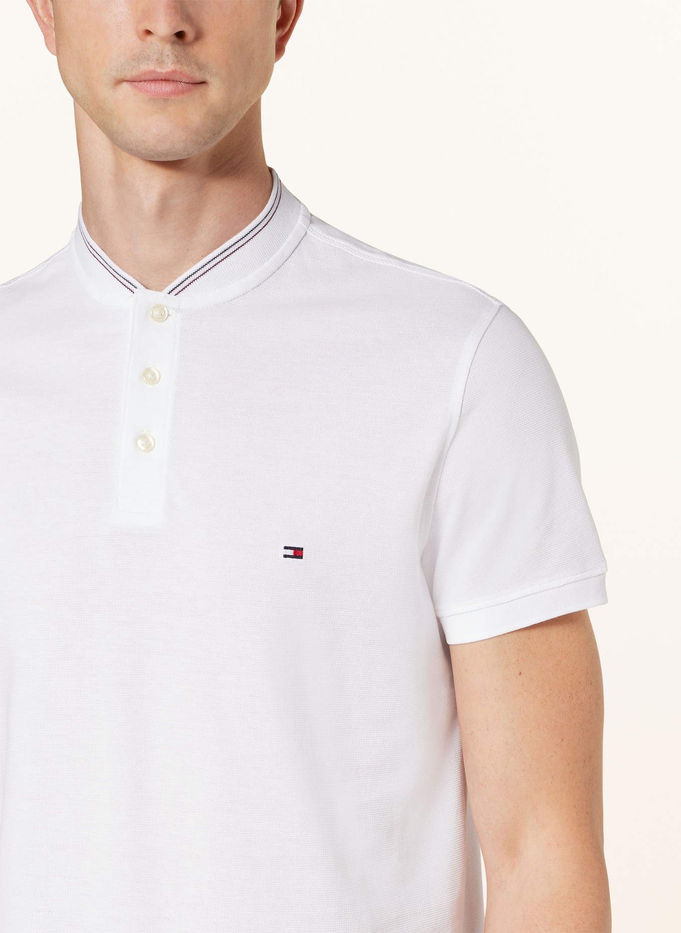 TOMMY HILFIGER Piqué polo shirt slim fit, Color: WHITE (Image 4)