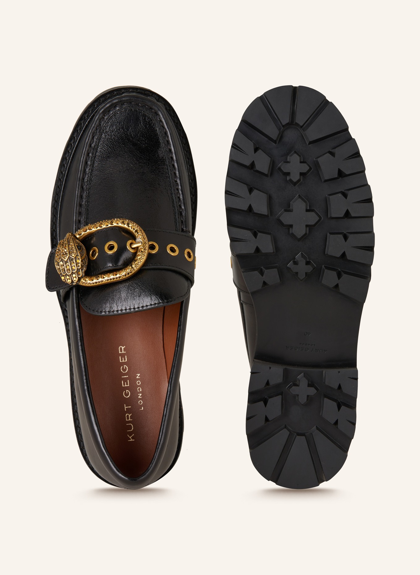 KURT GEIGER Loafer MAYFAIR mit Schmucksteinen: SCHWARZ