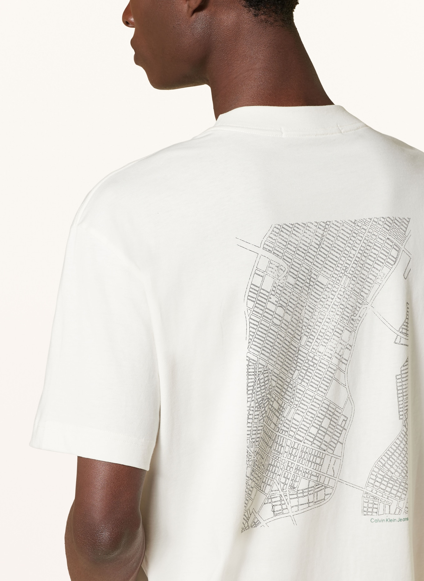Calvin Klein Jeans T Shirt CITY GRID in ecru