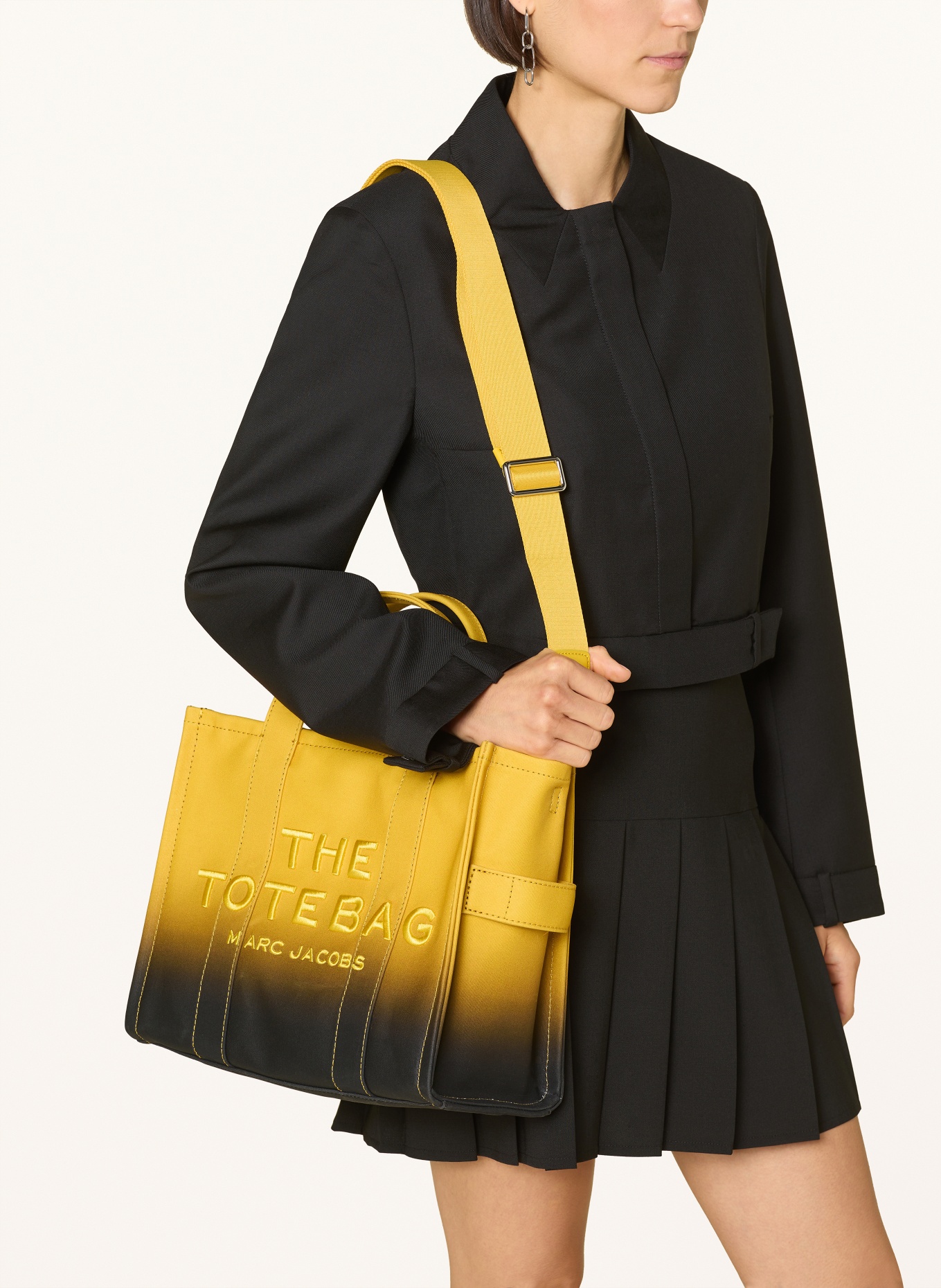Black and yellow handbag discount