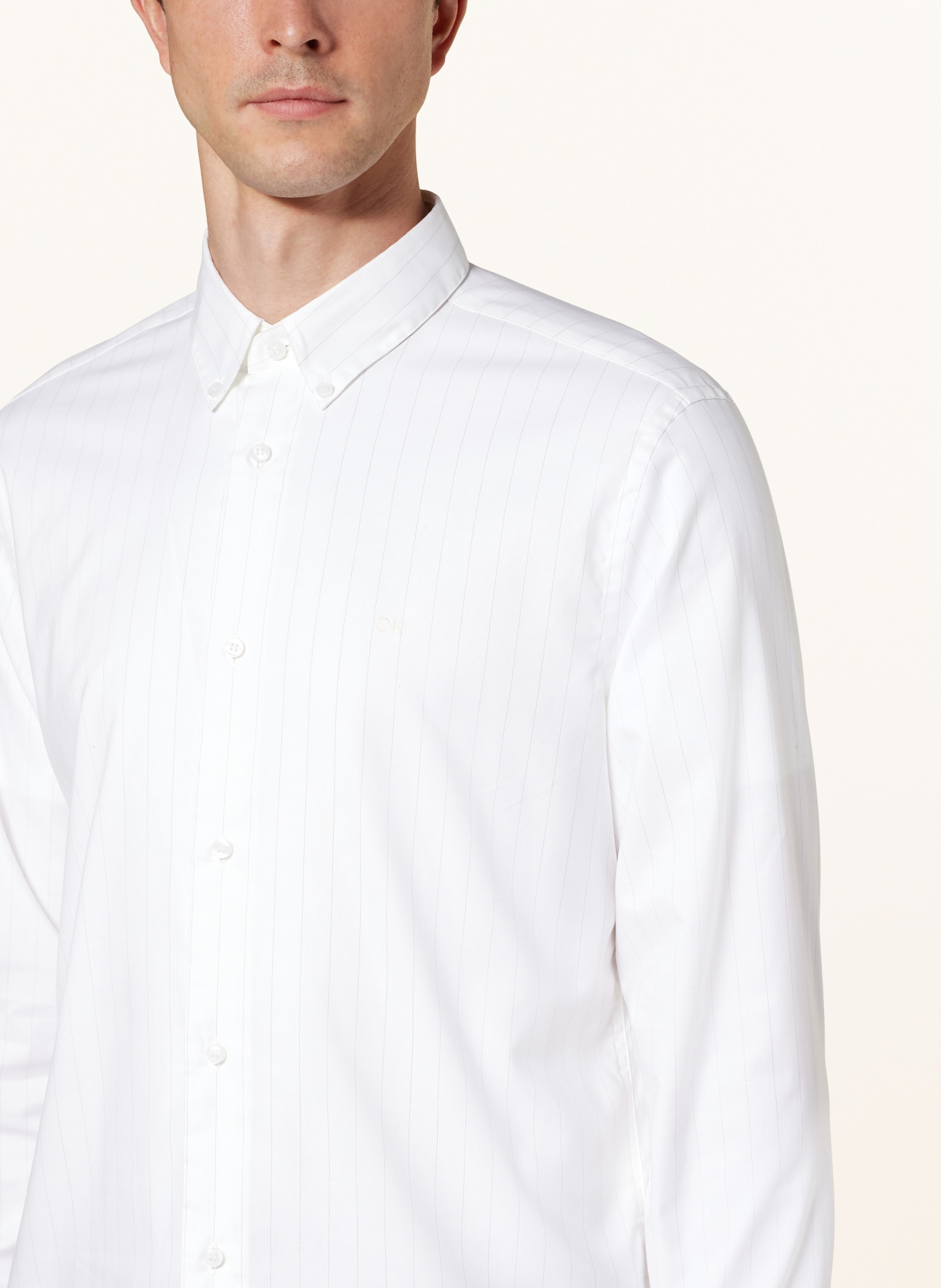 Calvin Klein Oxford shirt regular fit, Color: WHITE/ BEIGE (Image 4)