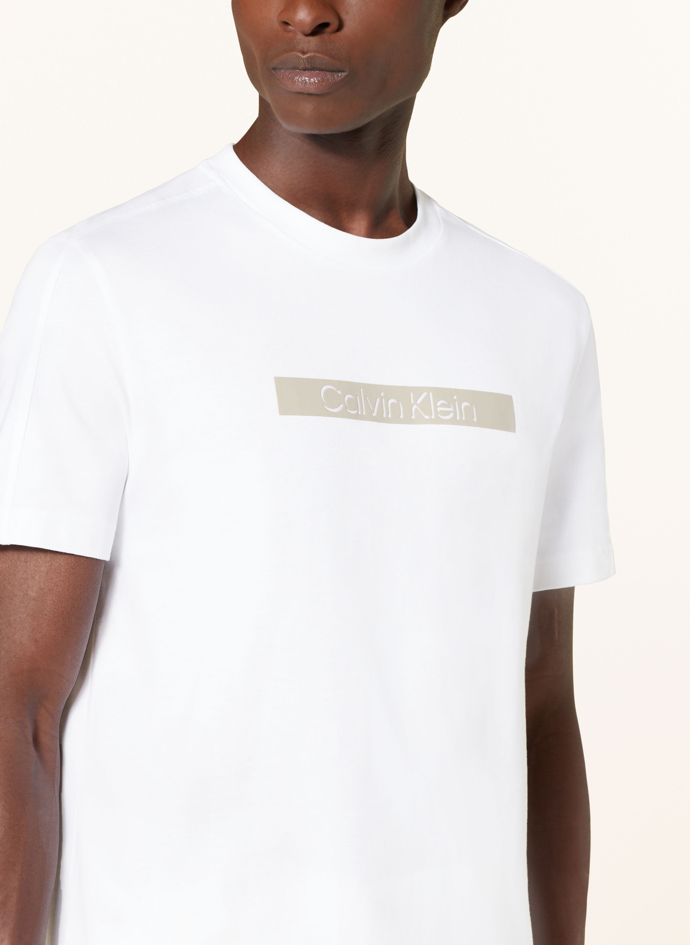 Calvin Klein T-Shirt, Farbe: WEISS/ HELLBRAUN (Bild 4)