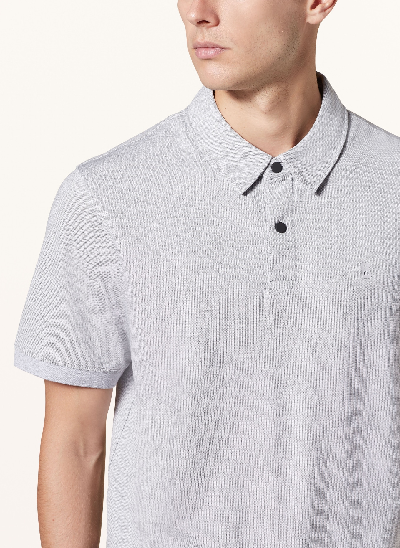 BOGNER Piqué polo shirt TIMO regular fit, Color: LIGHT GRAY (Image 4)