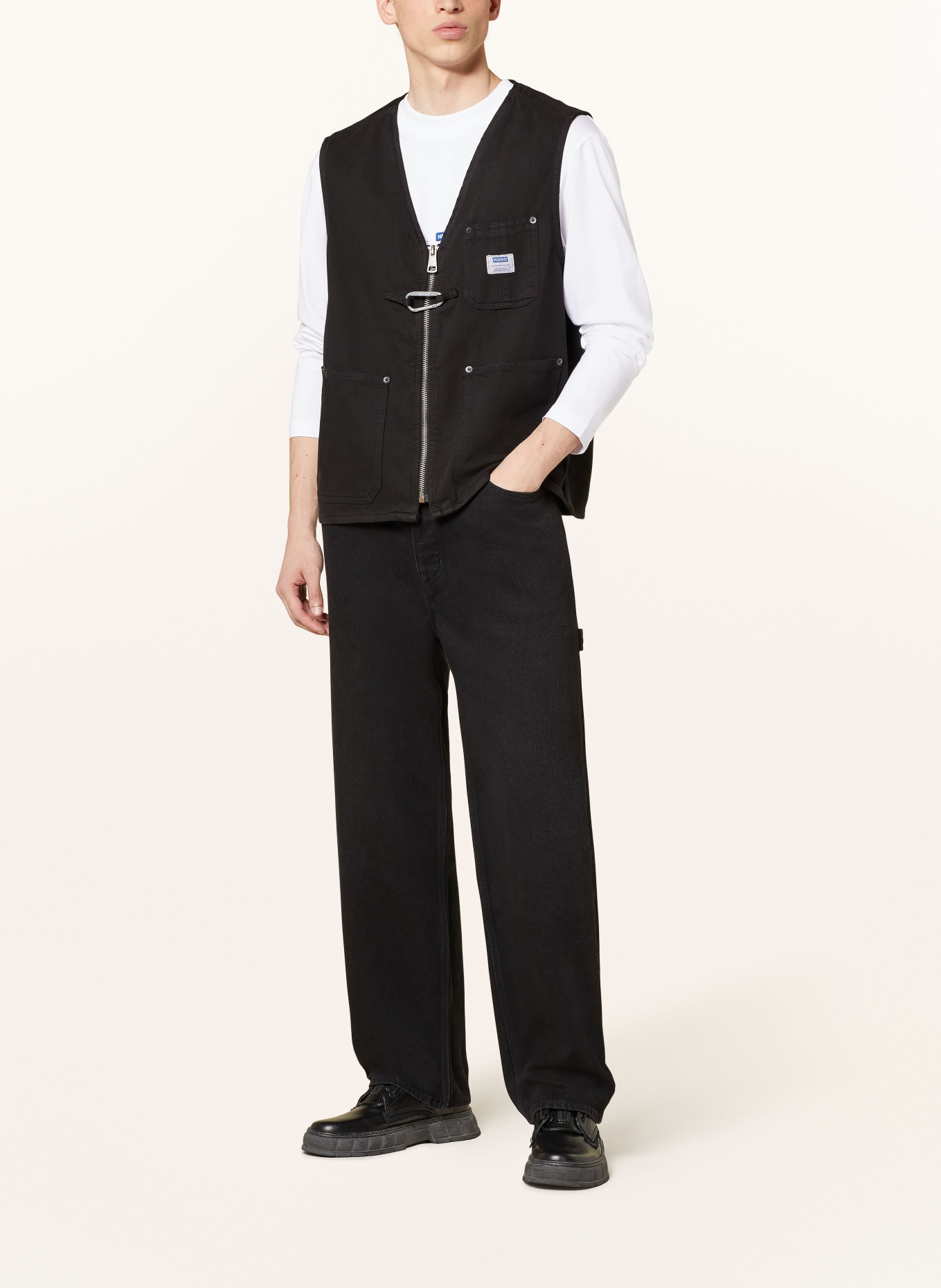 HUGO BLUE Jeansweste LUNUS: SCHWARZ