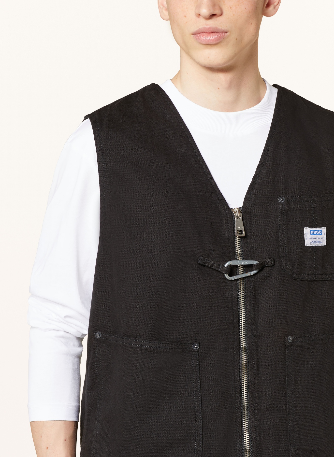 HUGO BLUE Jeansweste LUNUS: SCHWARZ