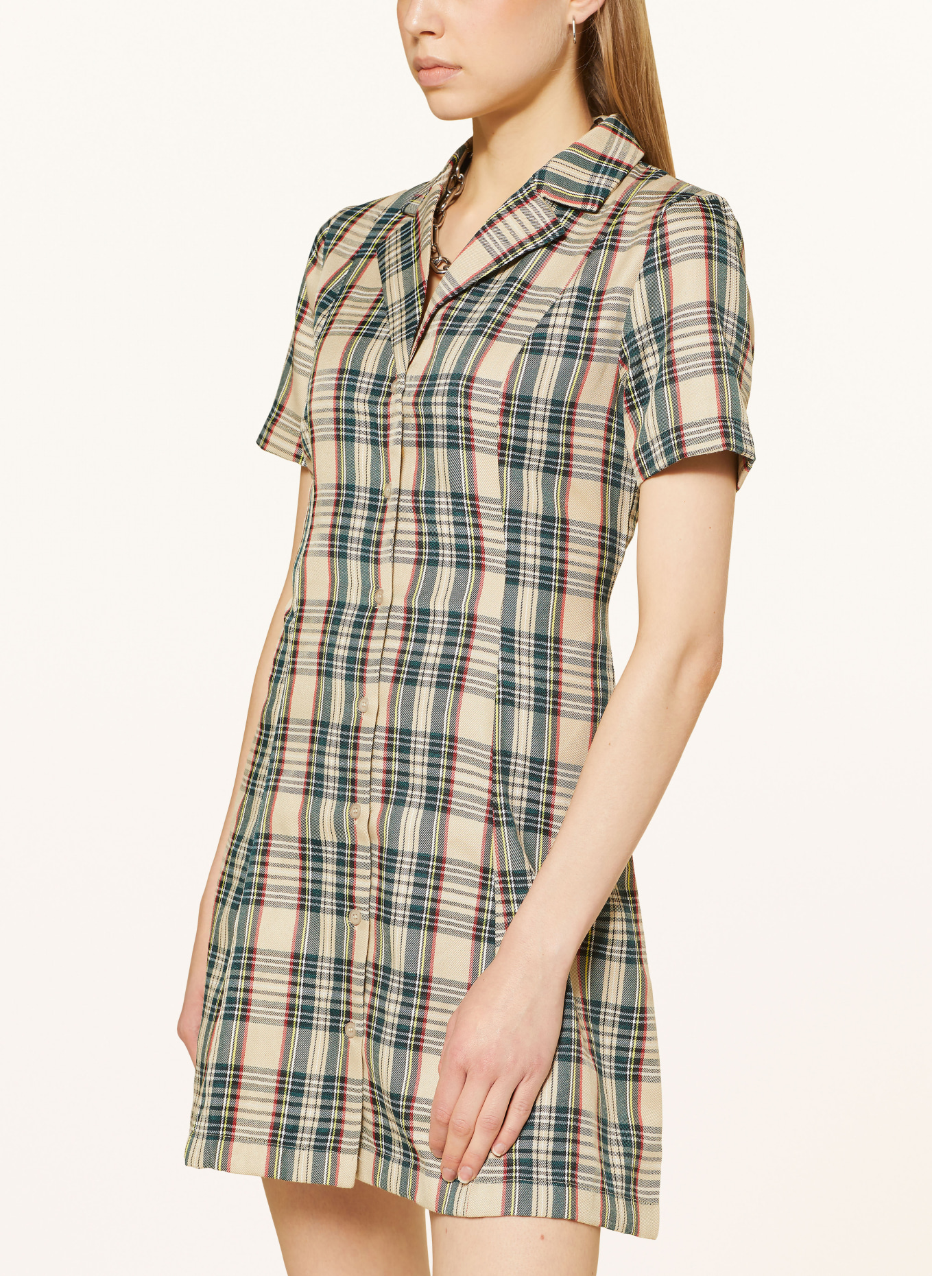 SOMETHINGNEW Kleid SNCOURTENEY: BEIGE/ ROT/ DUNKELGRÜN