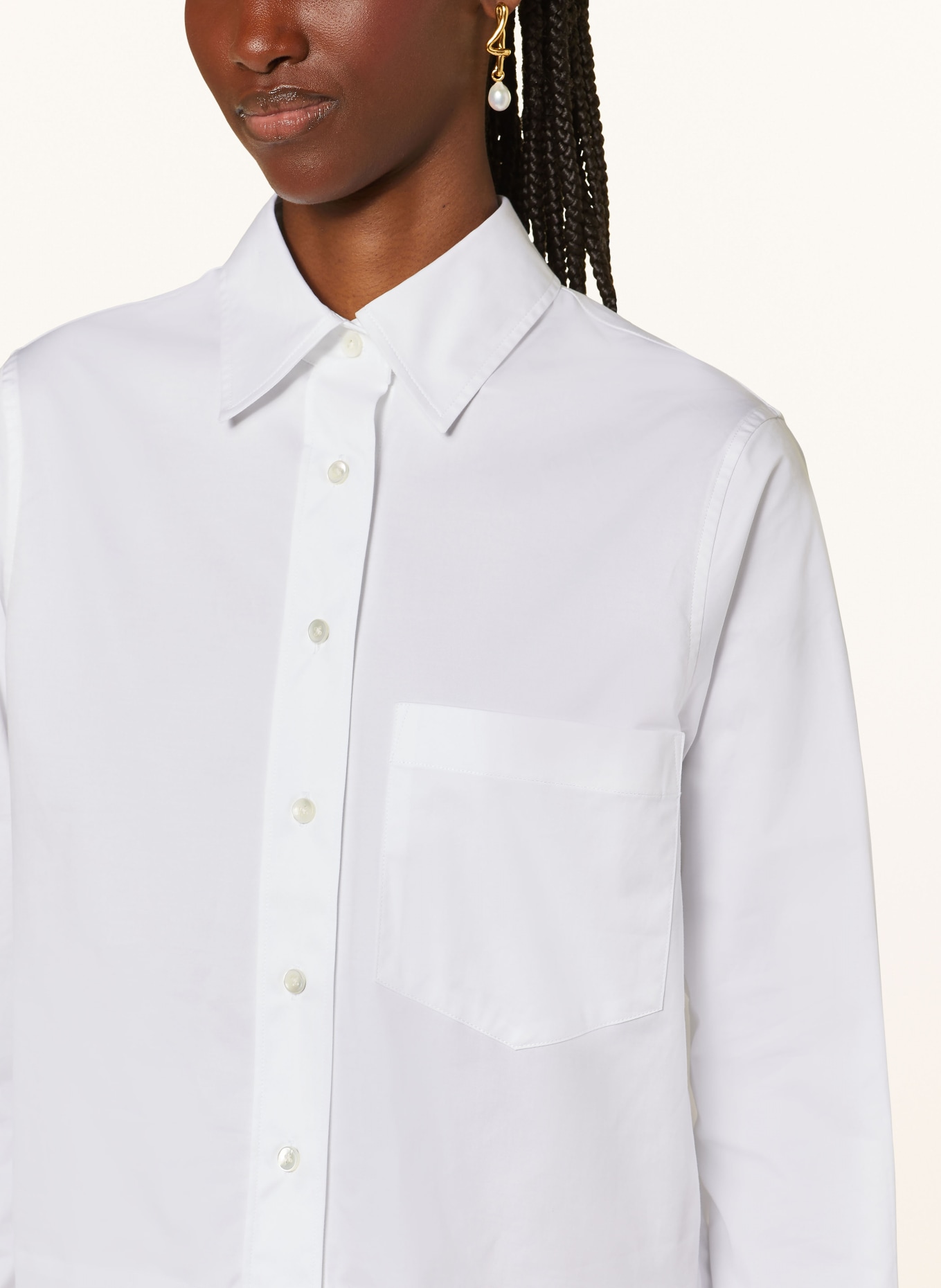 CLOSED Cropped shirt blouse, Color: WHITE (Image 4)