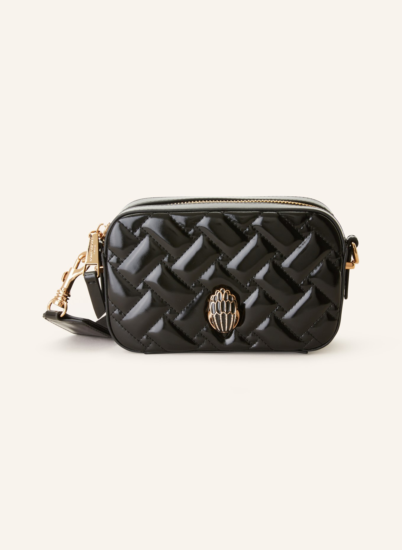 Black leather quilted crossbody bag clearance