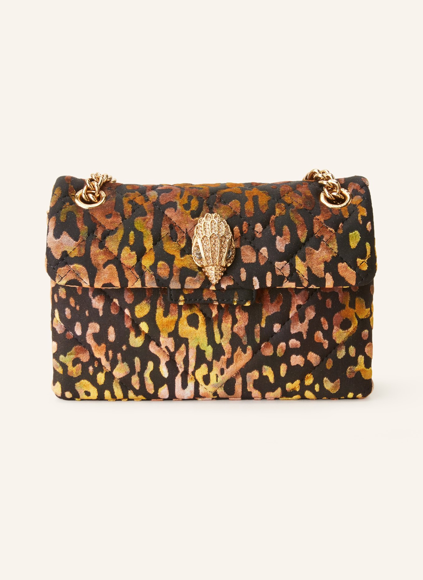KURT GEIGER Umhangetasche MINI KENSINGTON mit Schmucksteinen in schwarz dunkelgelb