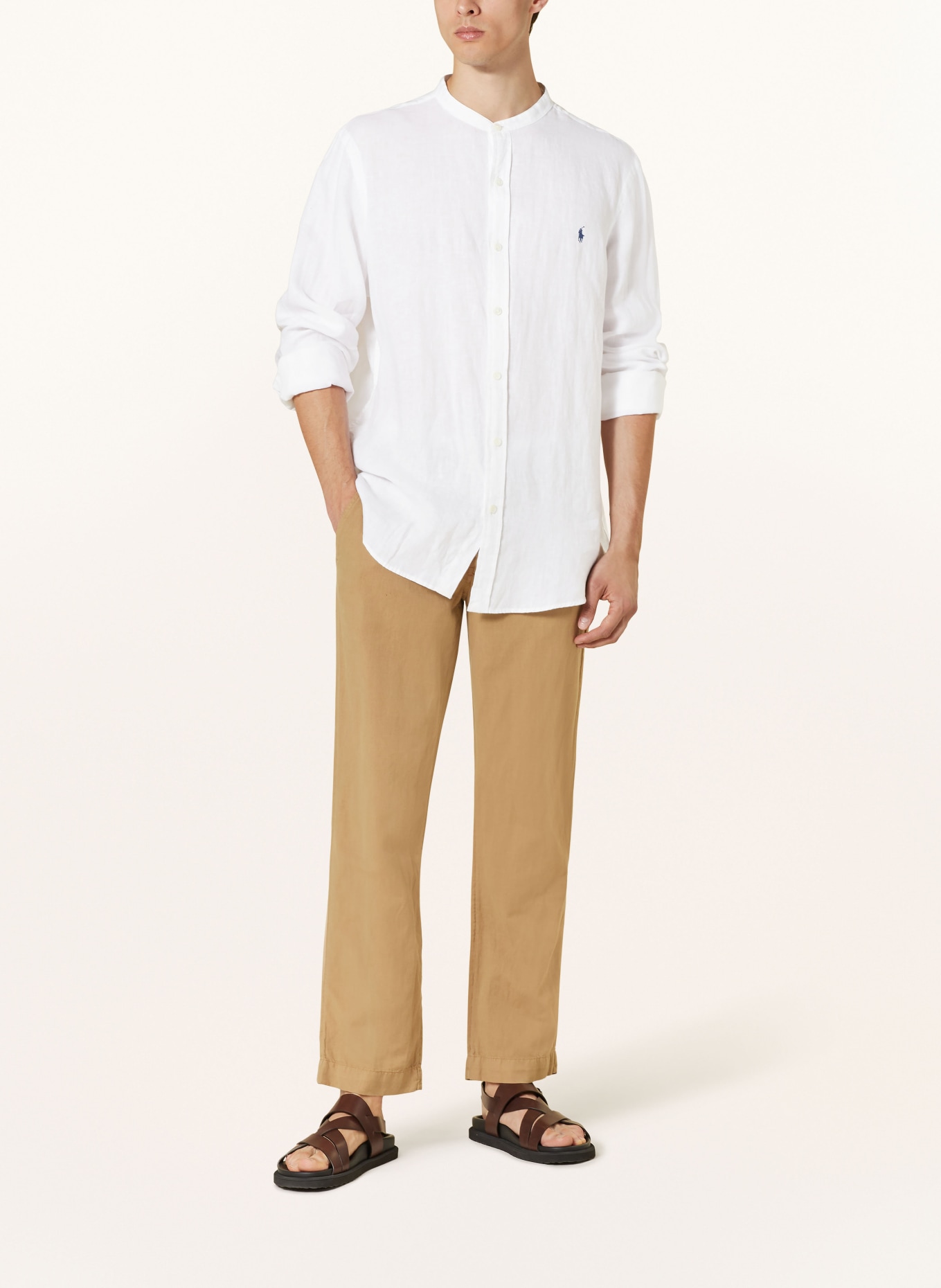 Polo ralph lauren leinenhemd slim fit mit stehkragen clearance