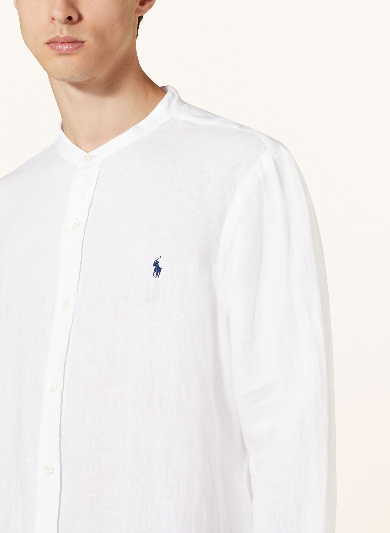 Polo ralph lauren leinenhemd slim fit mit stehkragen clearance