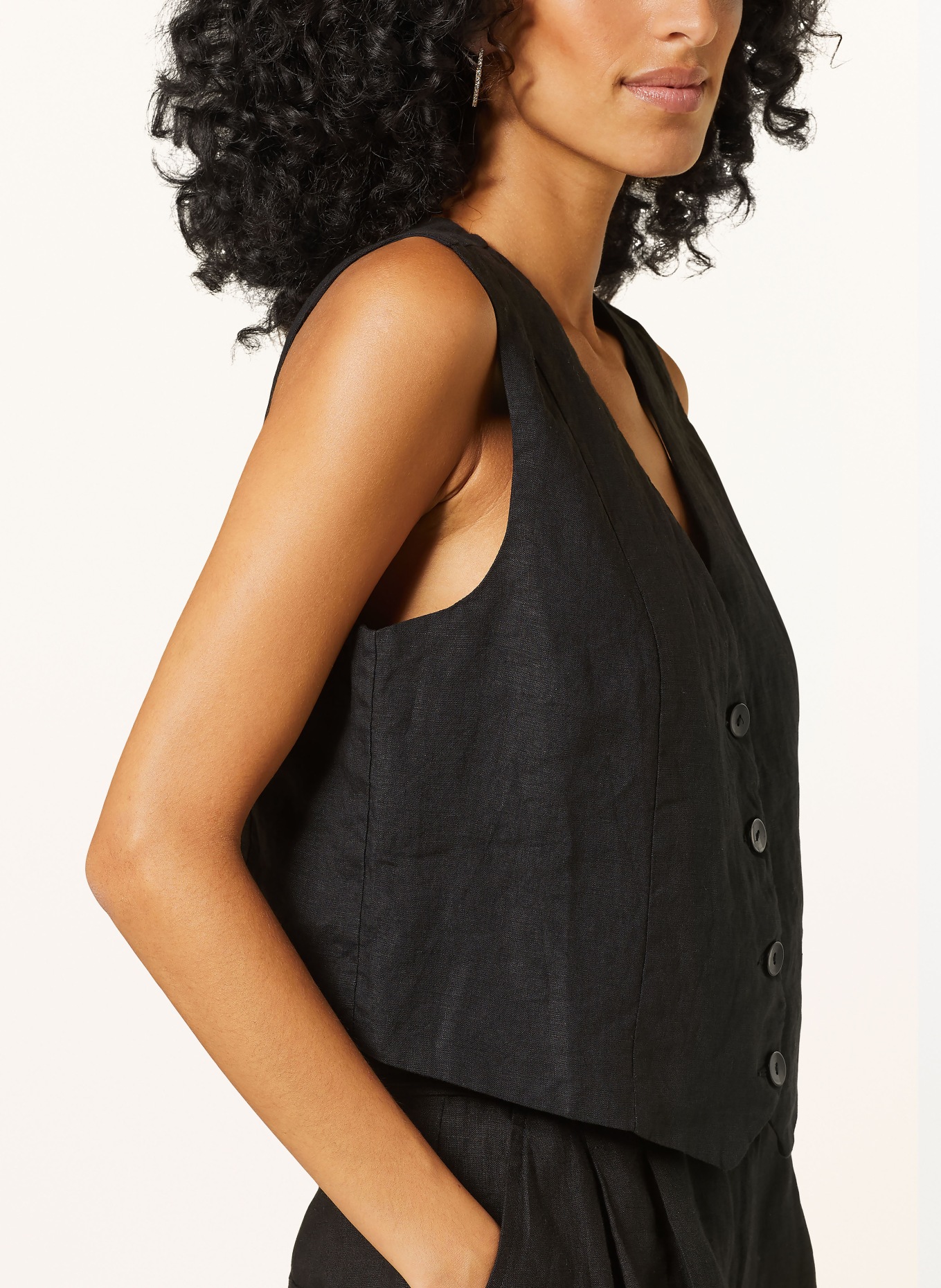 Princess GOES HOLLYWOOD Linen vest, Color: BLACK (Image 4)